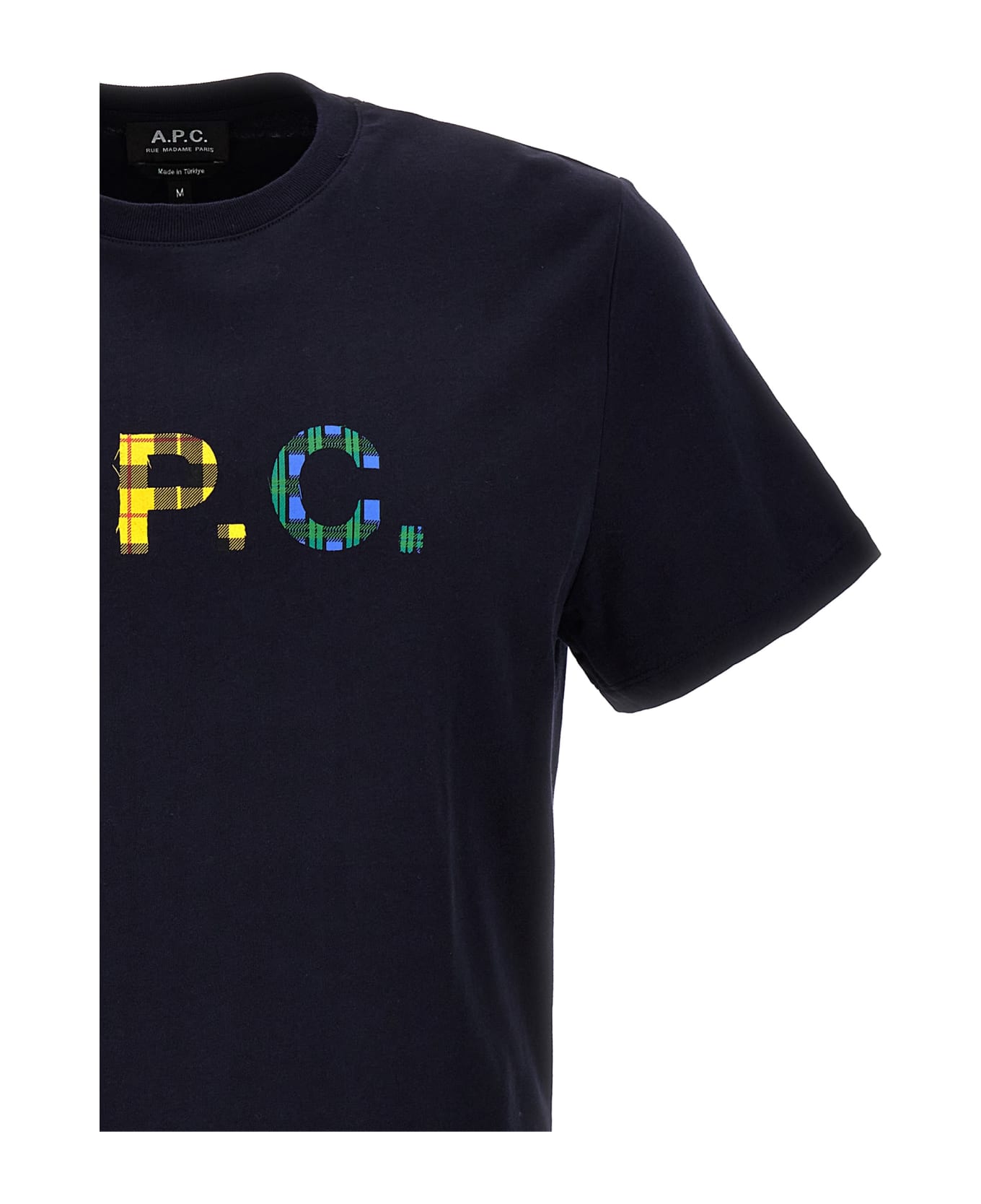 A.P.C. Logo Round Neck T-shirt - Blue シャツ