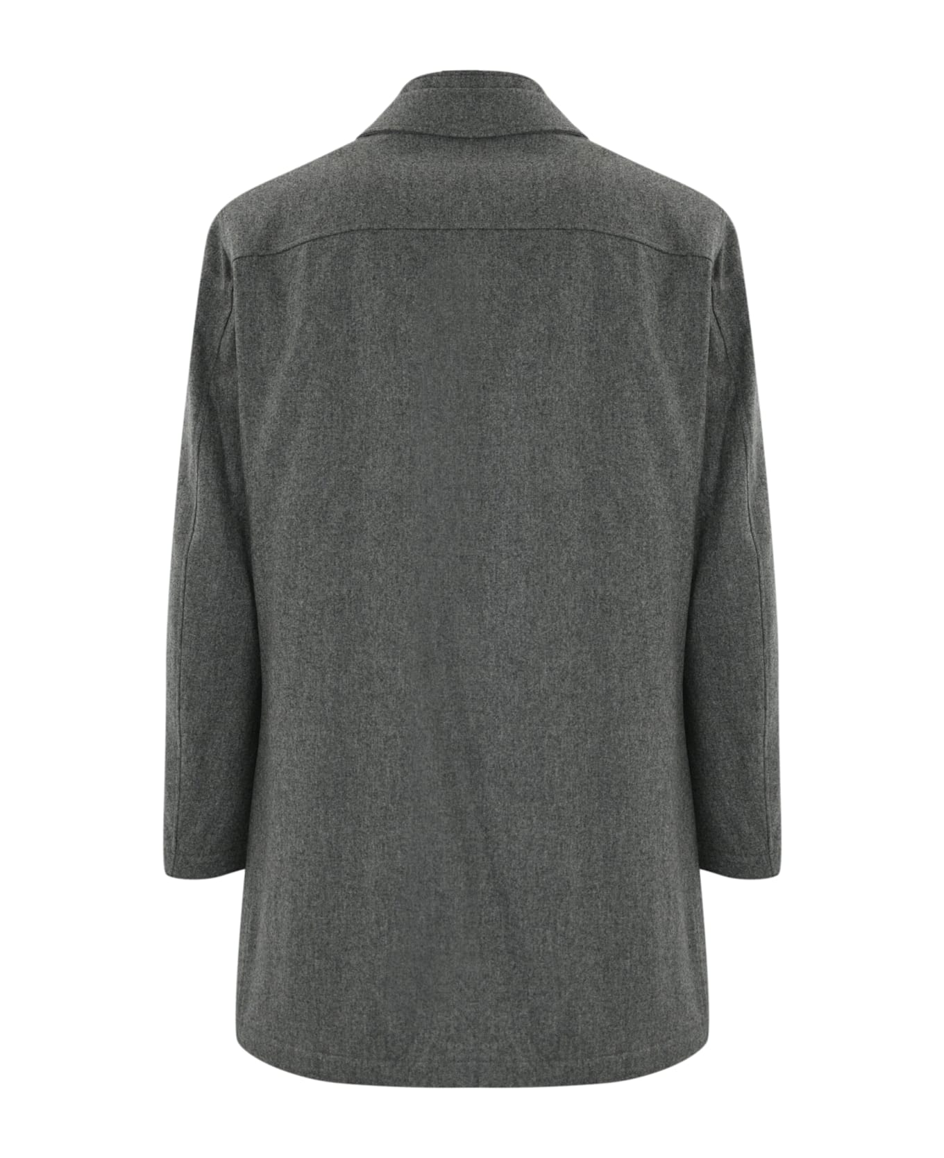 Fay Morning Coat In Wool Flannel - Grigio