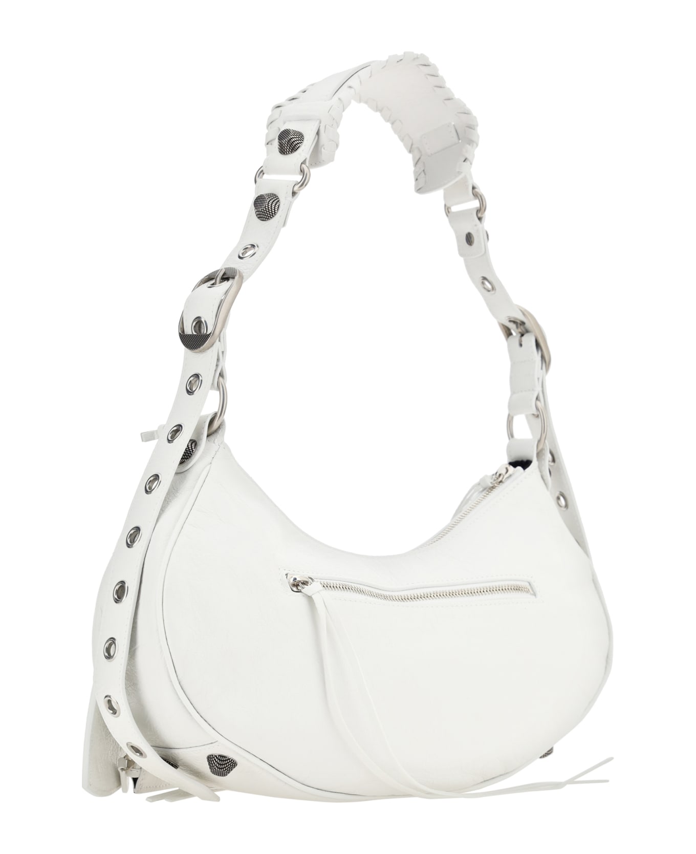 Balenciaga Le Cagole Leather Shoulder Bag - Optic White