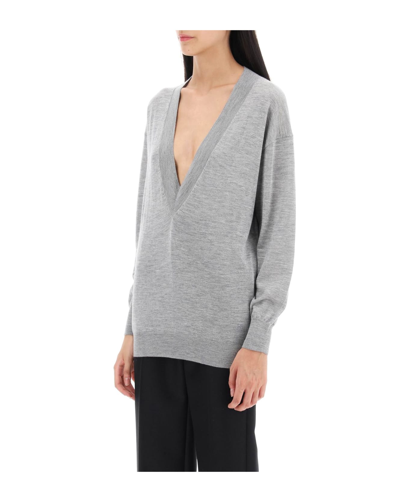 Tom Ford Sweater In Cashmere And Silk - GREY MELANGE (Grey)