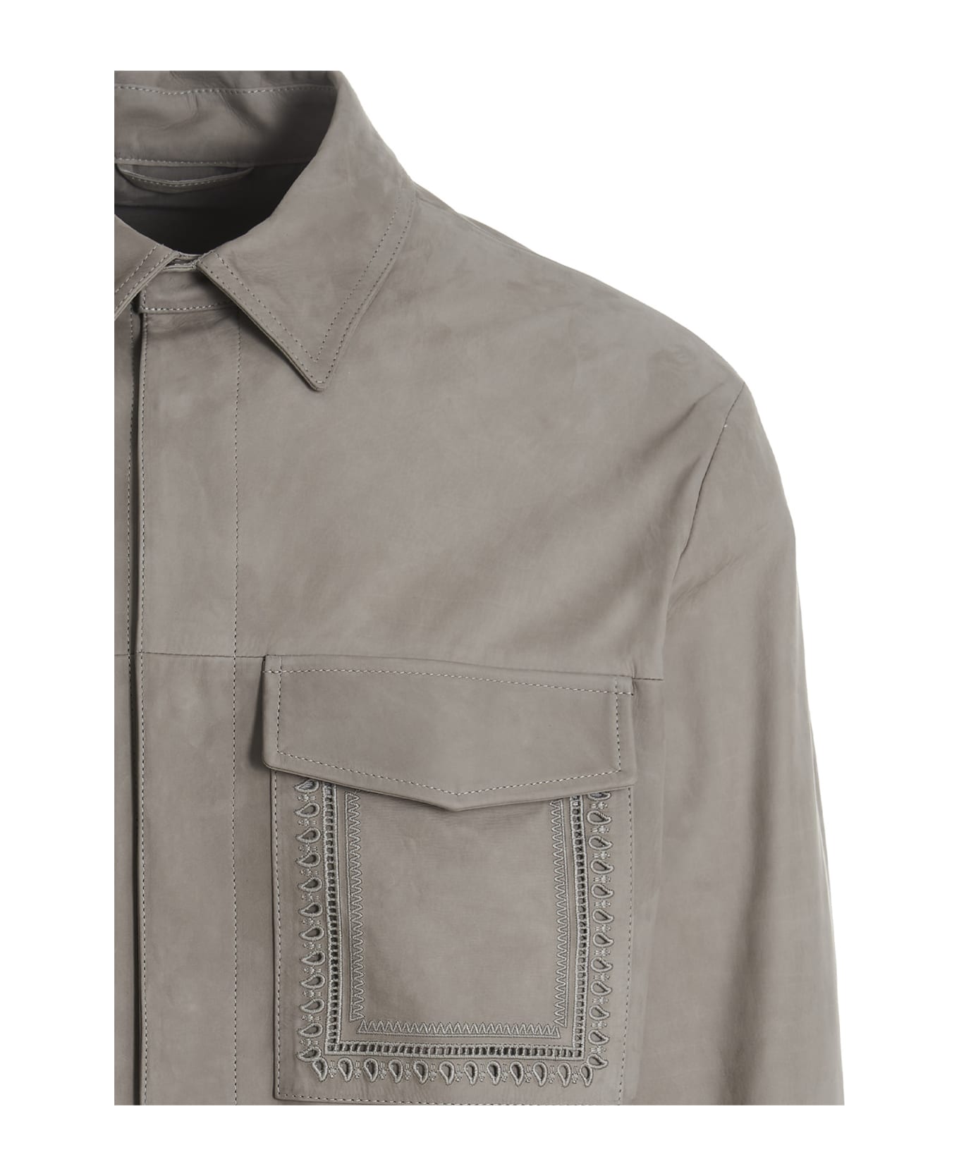Etro Leather Shirt - Gray