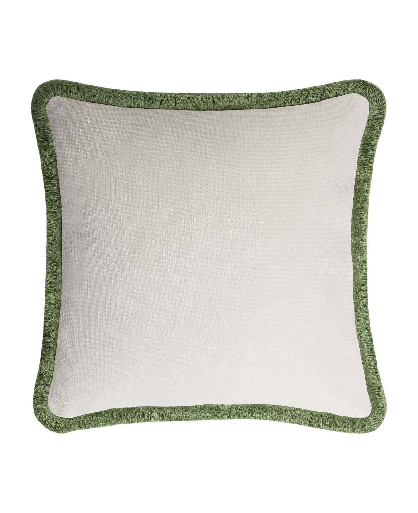 Lo Decor Happy Velvet Pillow - white/light green