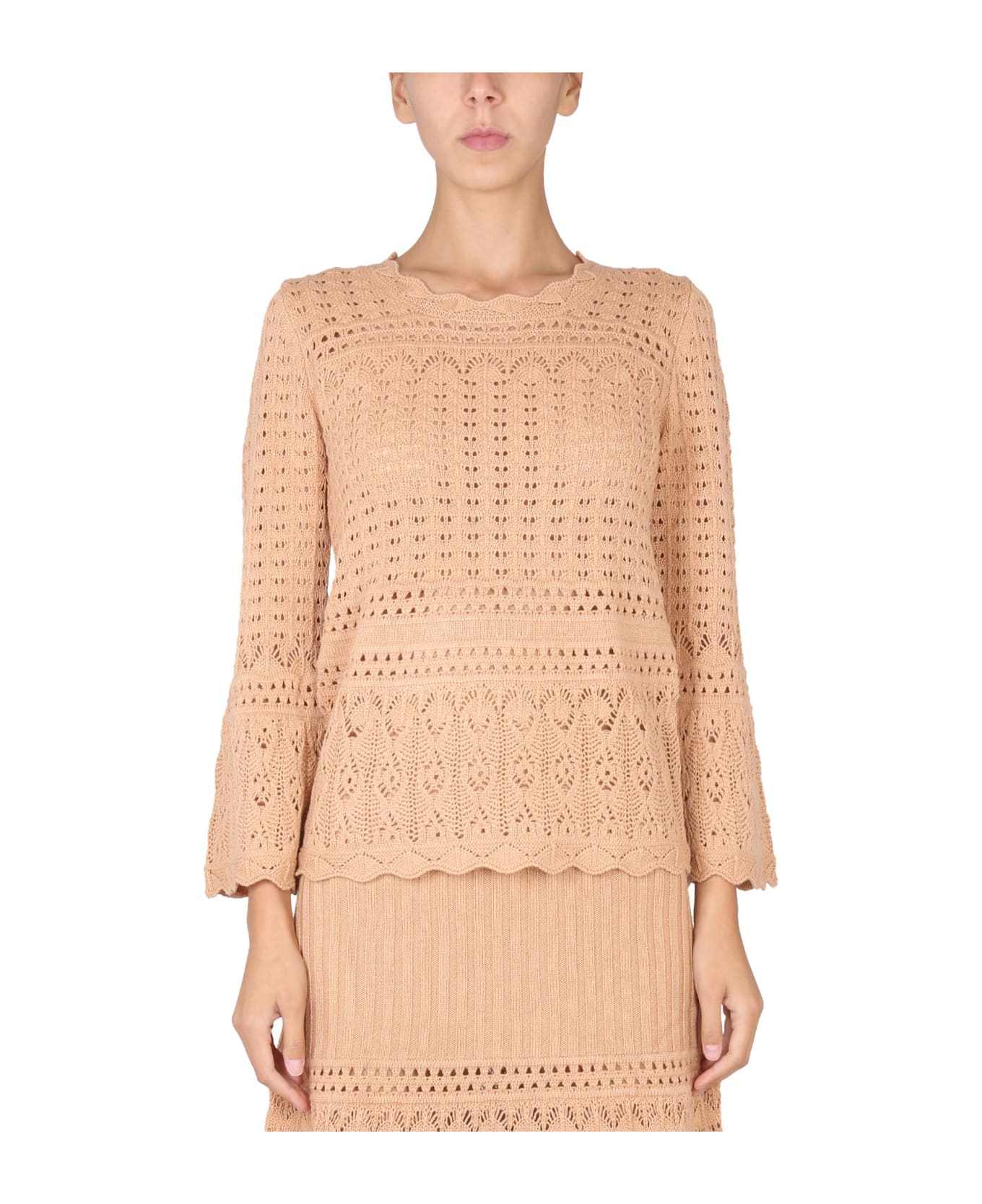 Boutique Moschino Wool Blend Sweater - BEIGE