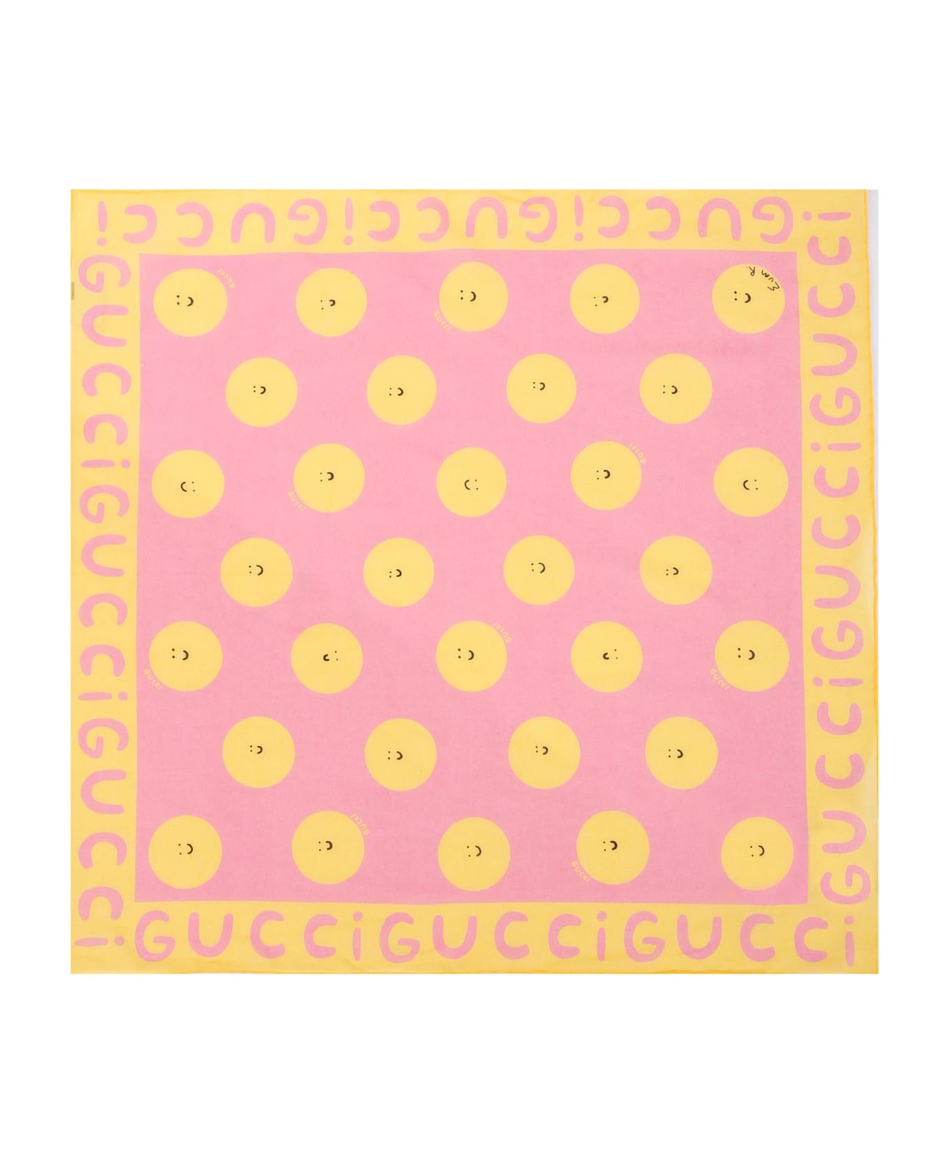 Gucci Pink Scarf For Girl With Sun - Pink