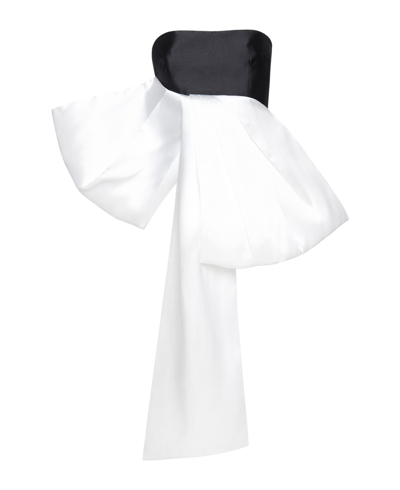 Solace London 'nadina' Black And White Top With Bow Detail In Silk Woman - Black/cream トップス