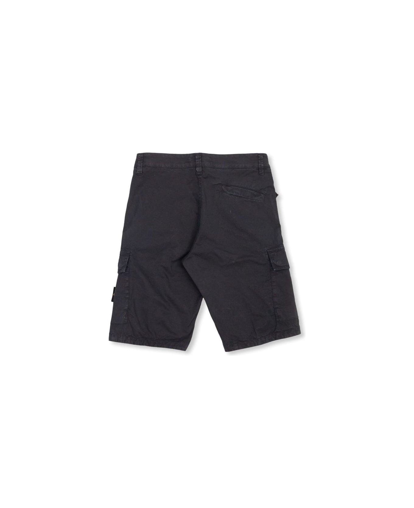 Stone Island Junior Compass Patch Knee-length Cargo Shorts - Blu Navy ボトムス