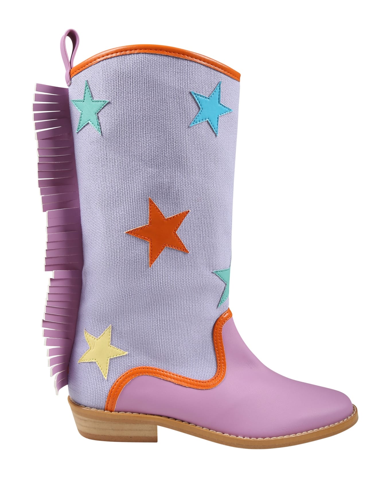 Stella McCartney Kids Puple Boots For Girl With Stars - Violet