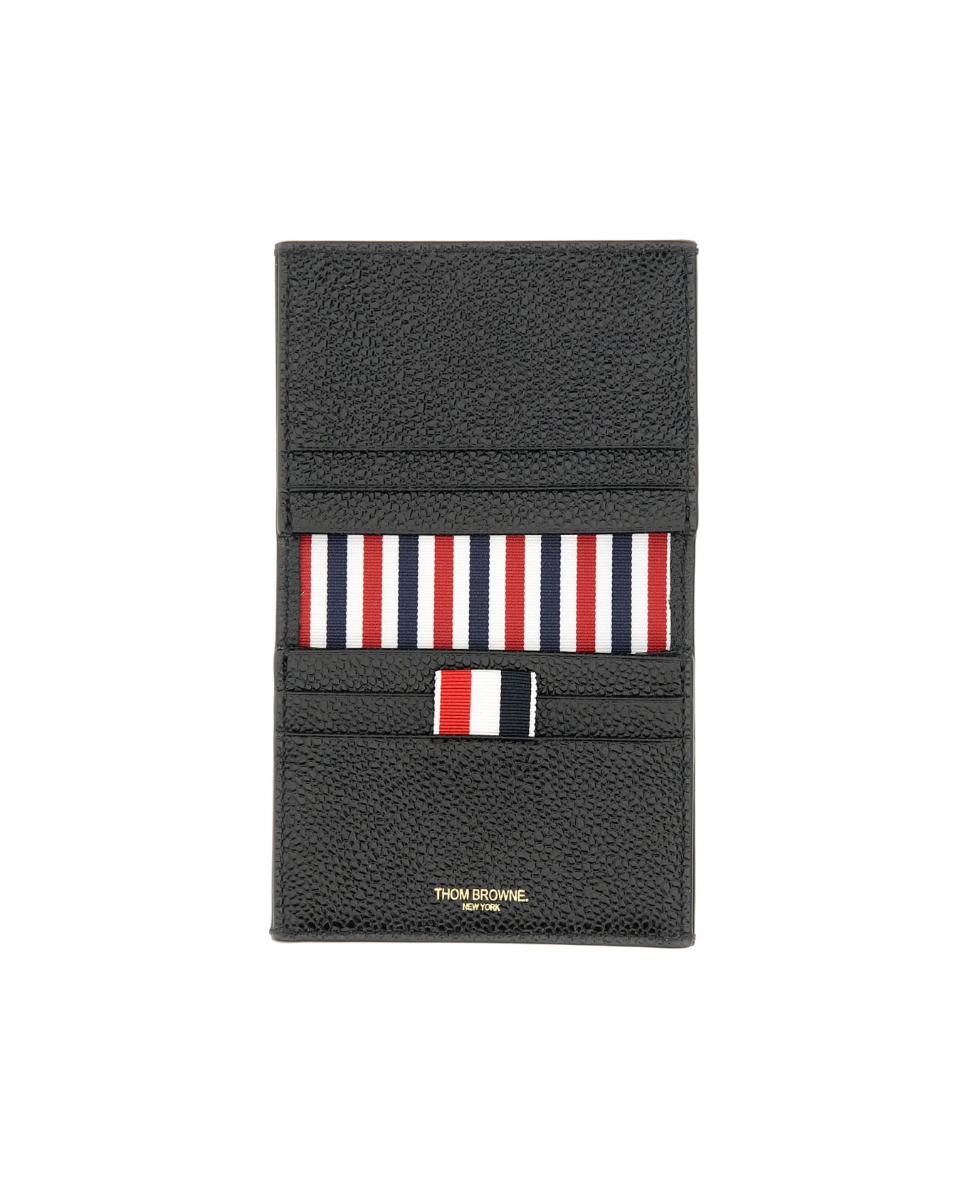 Thom Browne Leather Card Holder - BLACK