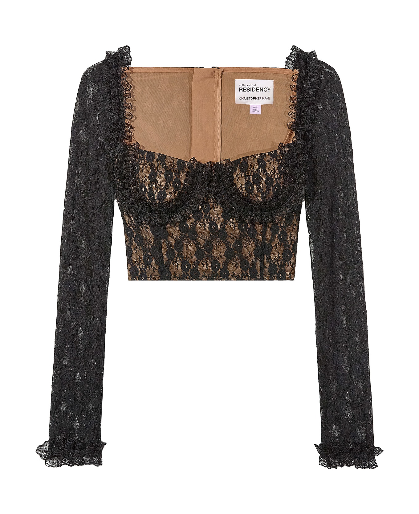 self-portrait Christopher Kane Residency Lace Top - Black