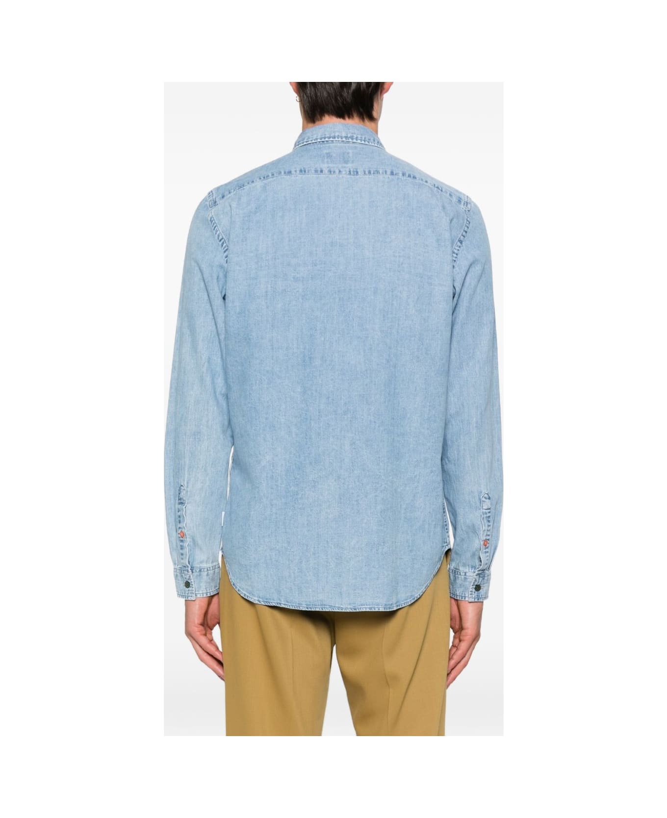 PS by Paul Smith Striped Cotton Shirt - Clear Blue