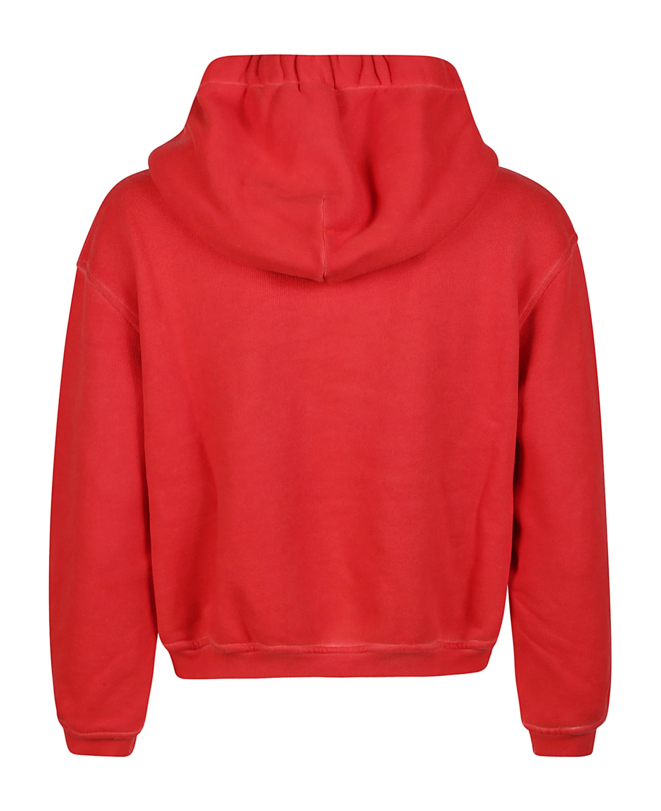 Alexander Wang Glitter Puff Logo Bi-color Shrunken Sweatshirt - A Fiery Red Combo