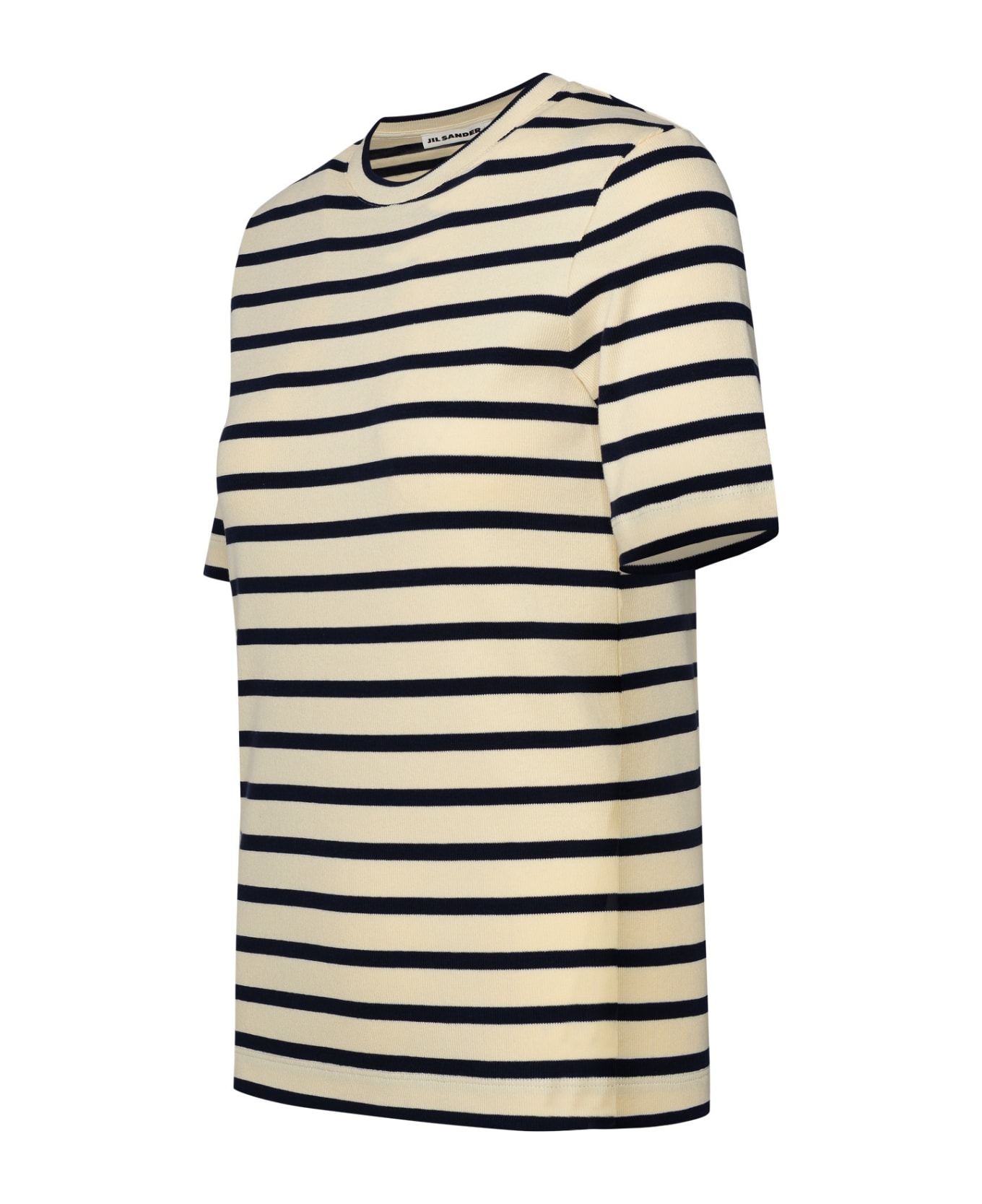 Jil Sander Two-tone Cotton T-shirt - WHITE/BLUE