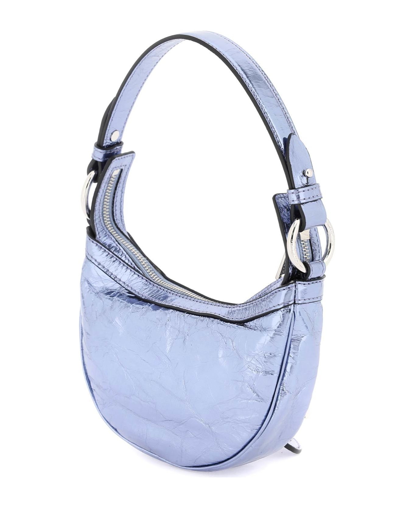 Versace Metallic Leather 'repeat' Mini Hobo Bag - LAVANDER PALLADIUM (Metallic)