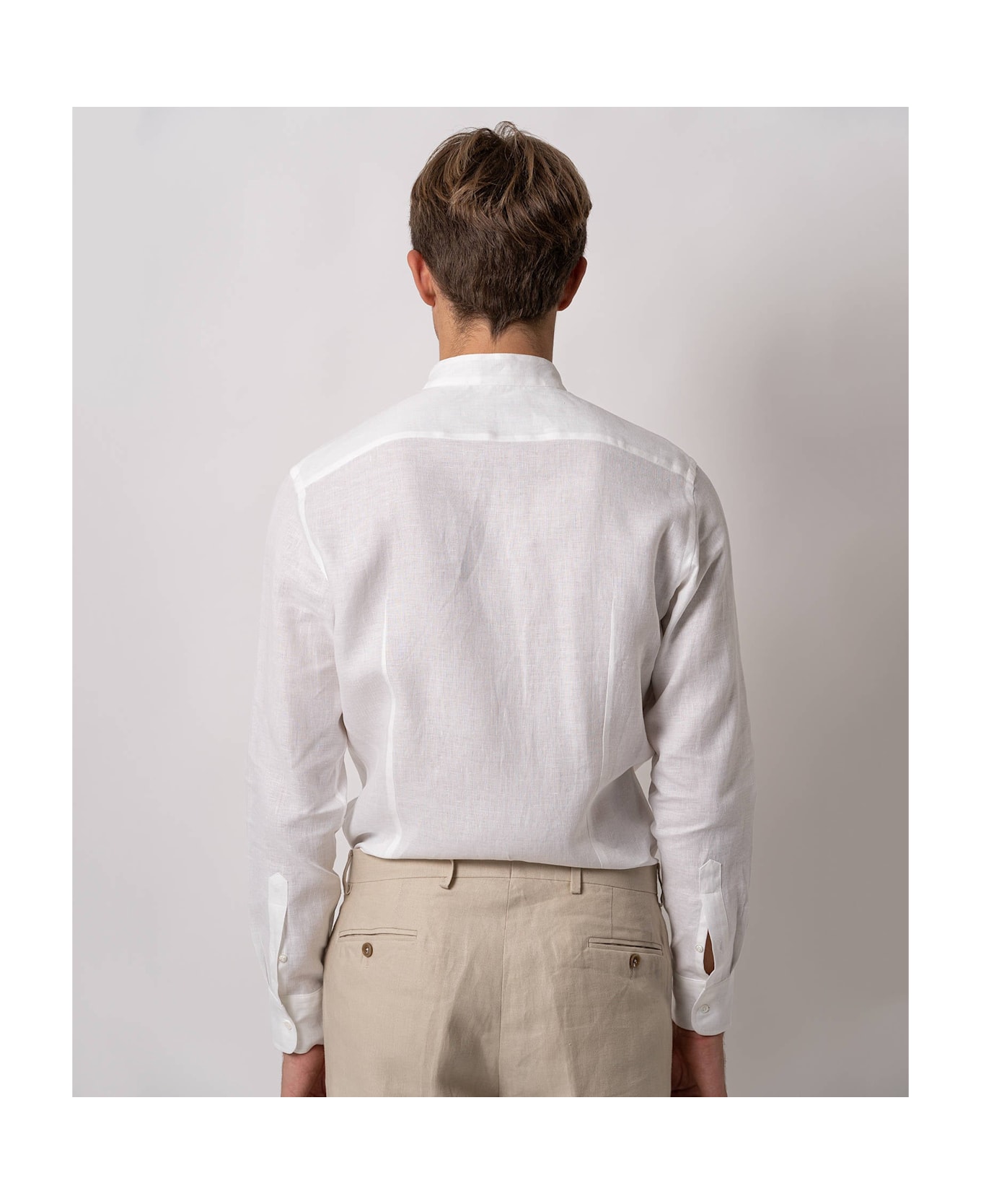 Larusmiani Casual Linen Shirt Kensington T-Shirt - White