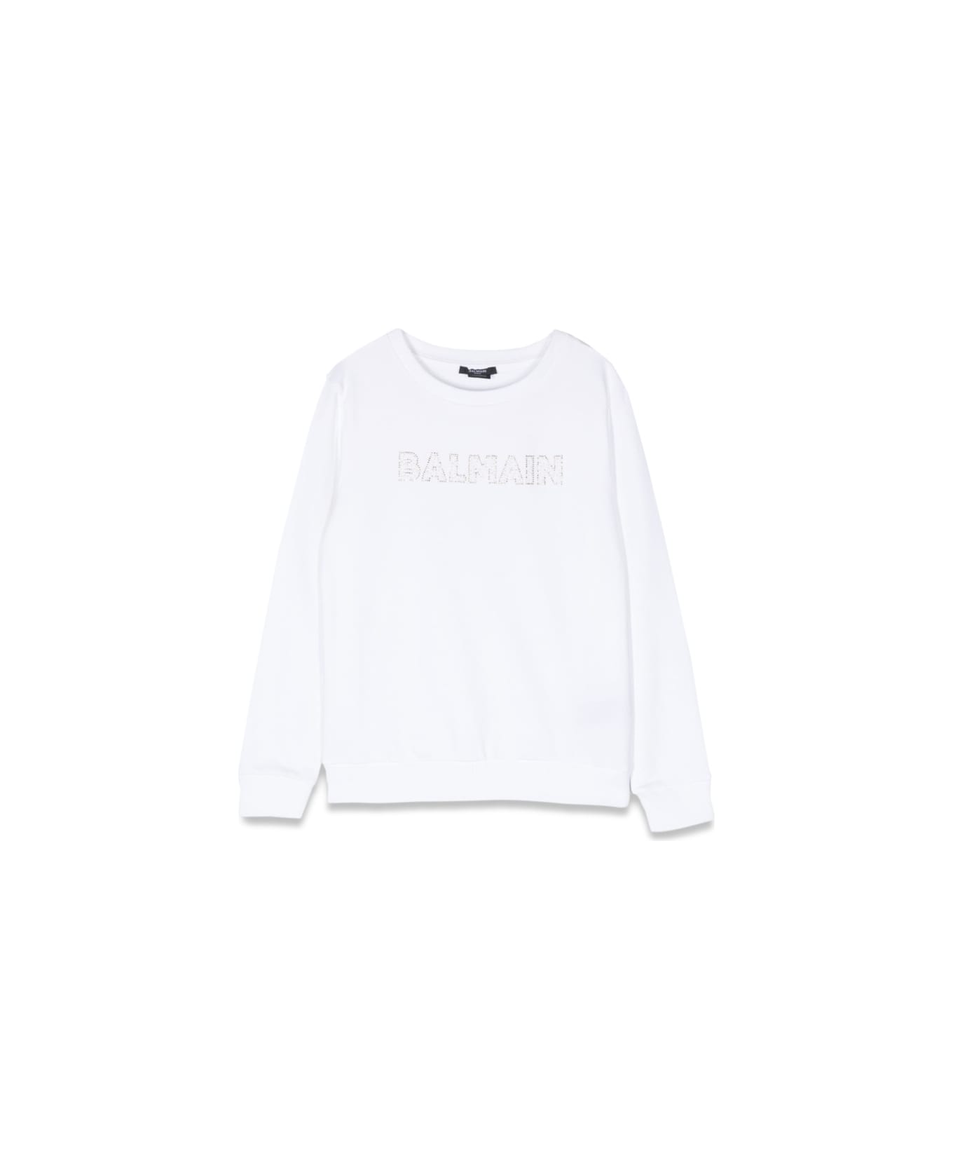 Balmain Logo Crewneck Sweatshirt - WHITE