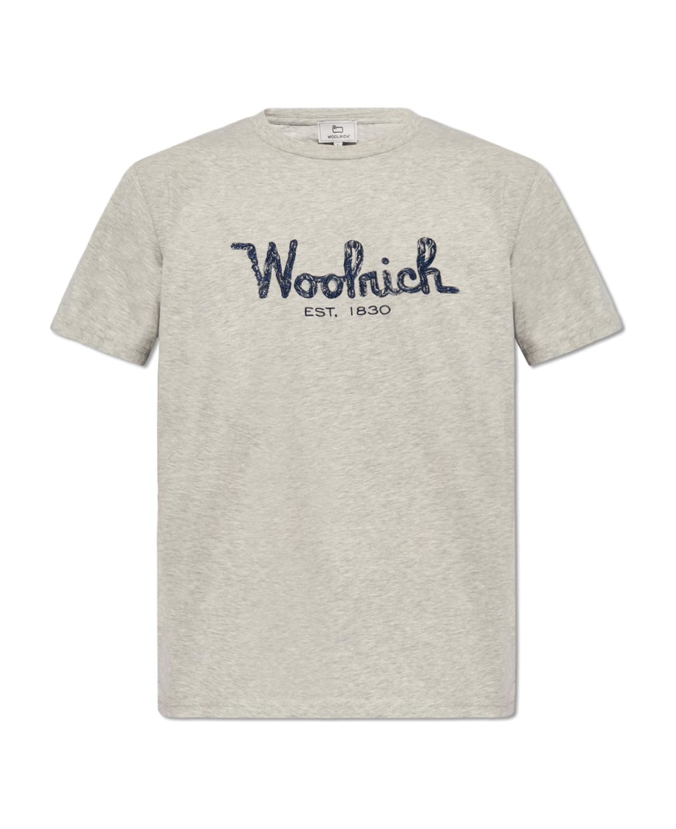 Woolrich T-shirt With Logo - Light Grey Melange シャツ