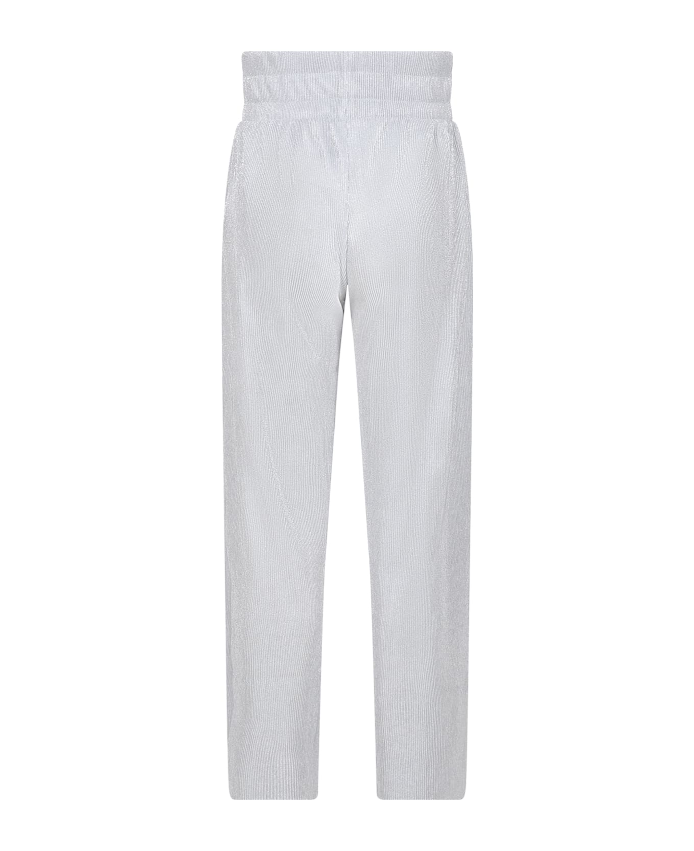DKNY Silver Trousers For Girl With Logo - Silver