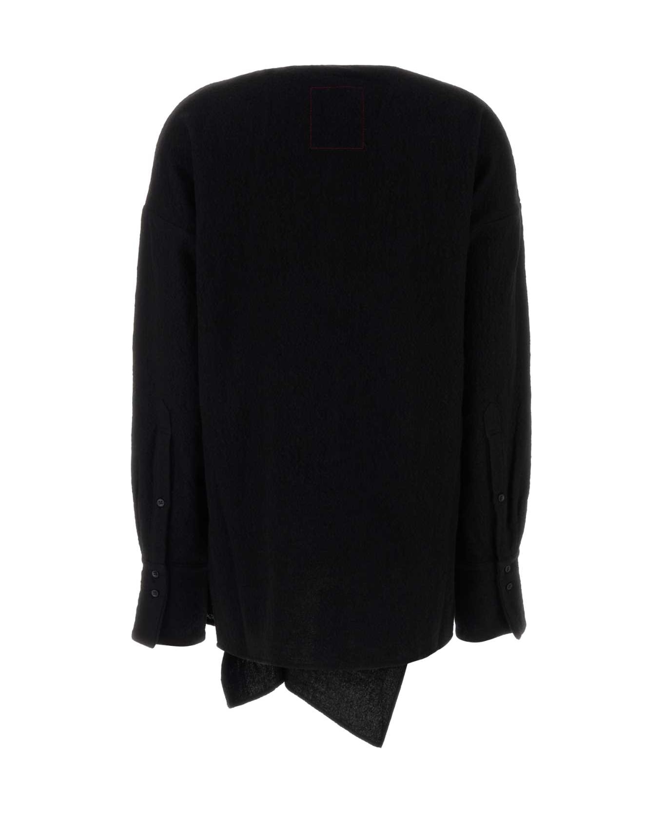 Uma Wang Black Wool Tumble Blouse - BLACK