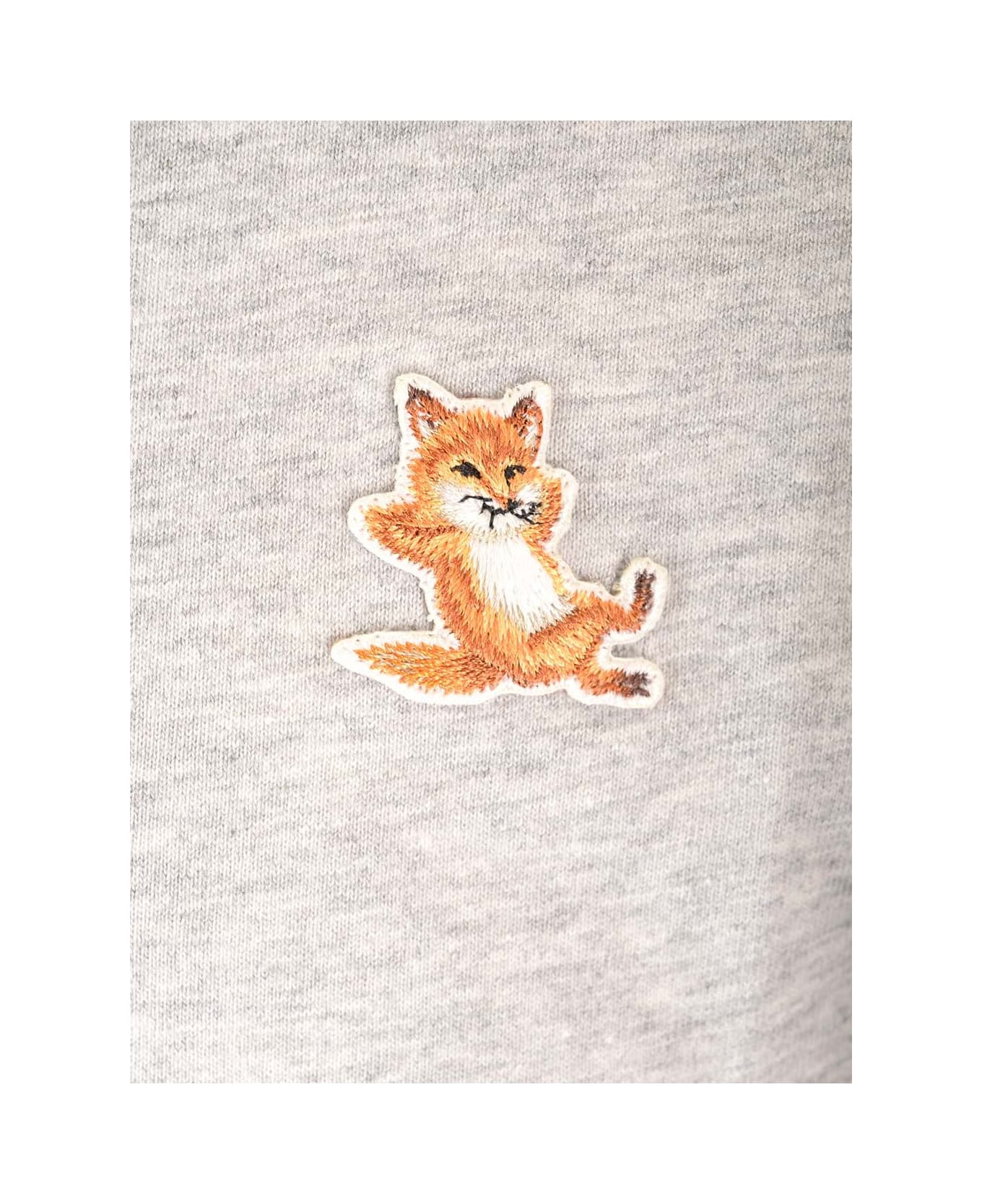 Maison Kitsuné White Logo T-shirt - Light Grey Melange