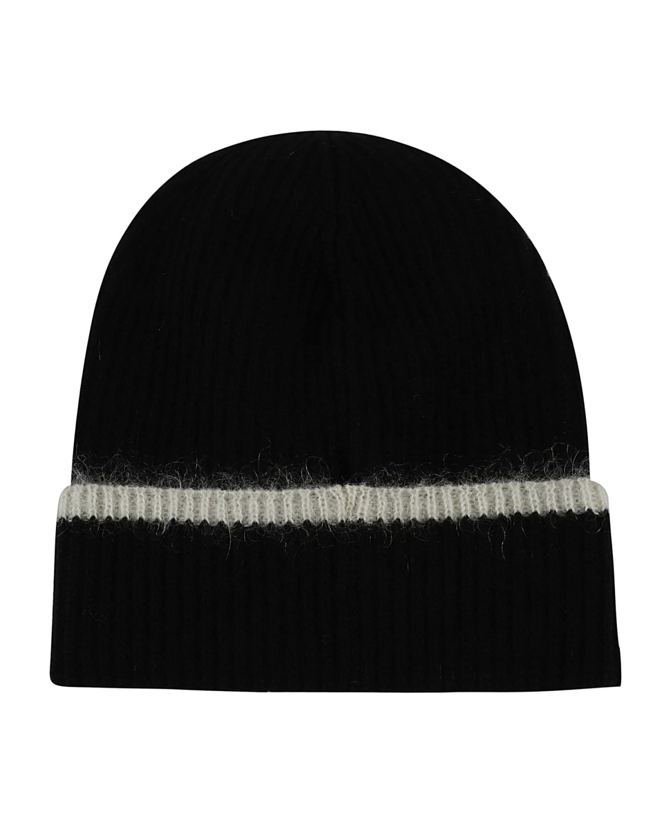 Moncler Ribbed Knit Classic Beanie - Black