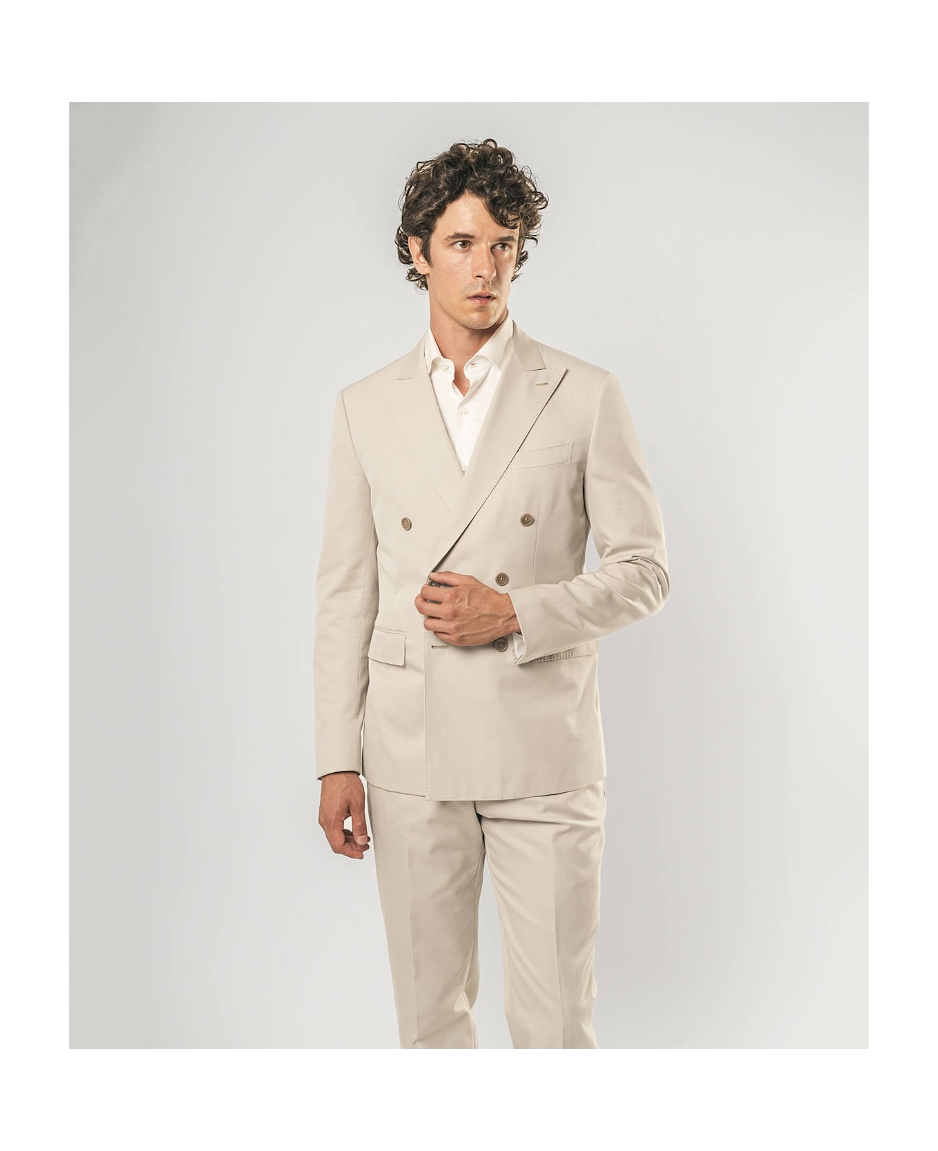 Larusmiani Sea Double-breasted Suit Suit - Beige