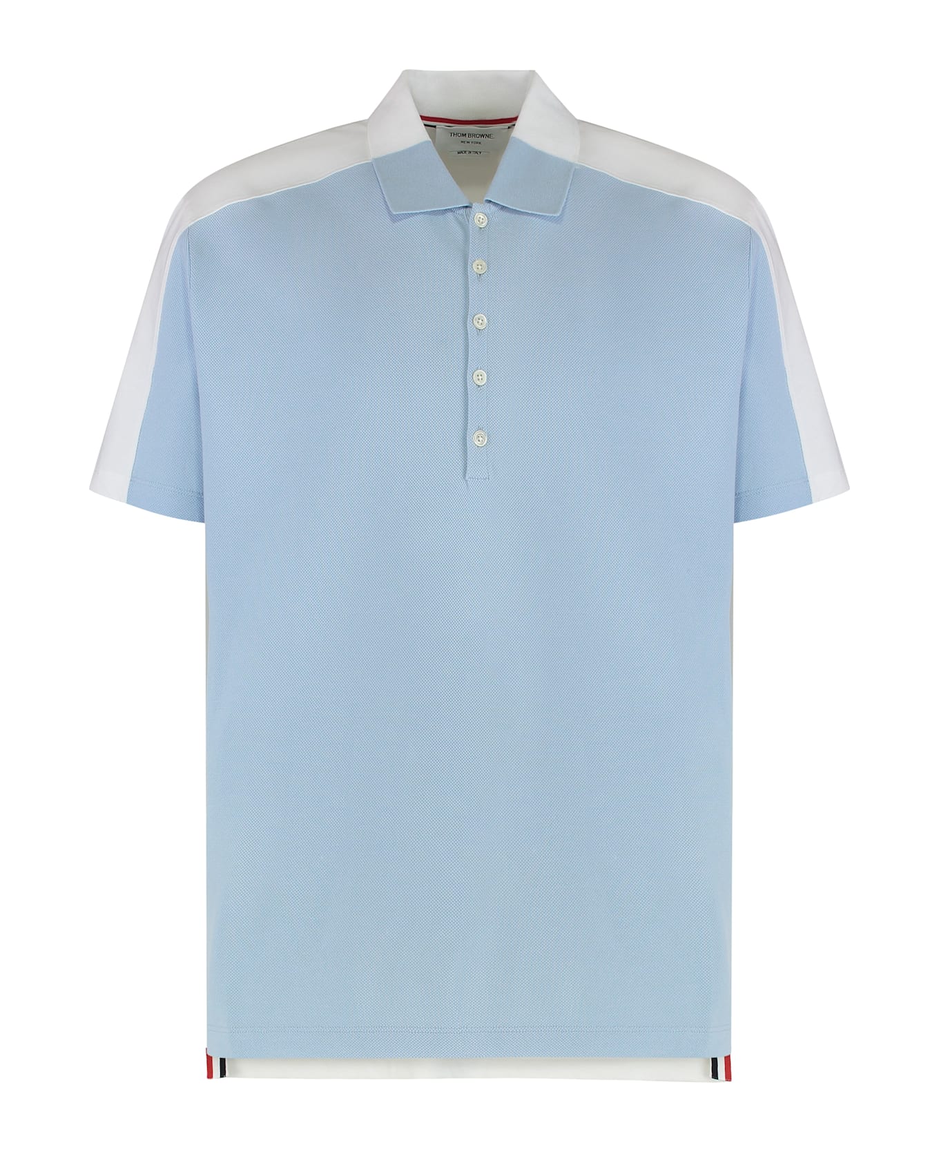 Thom Browne Pique Cotton Polo - Light Blue