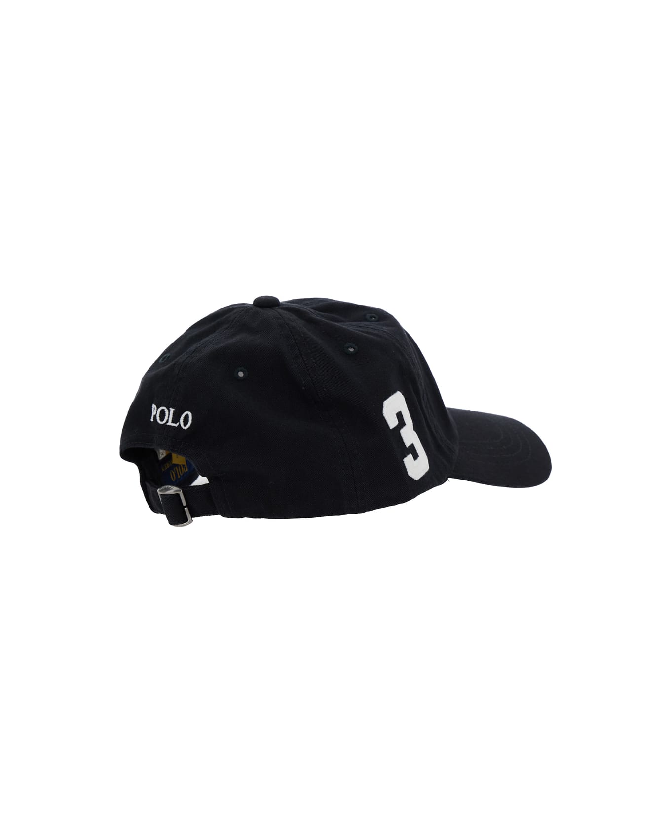 Polo Ralph Lauren Black Baseball Cap With Maxi Pony On The Front And Numerical Detail On The Side In Cotton Boy - Black