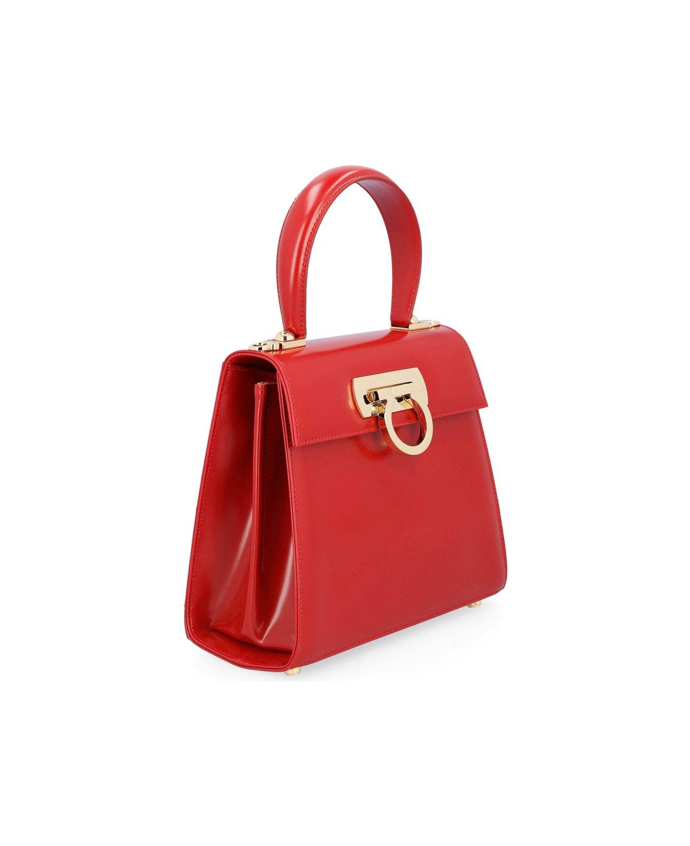Ferragamo Iconic Small Top Handle Bags - Red
