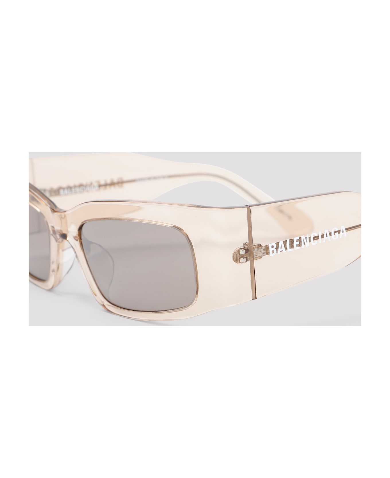 Balenciaga Paper Rectangle Sunglasses - Almond Silver