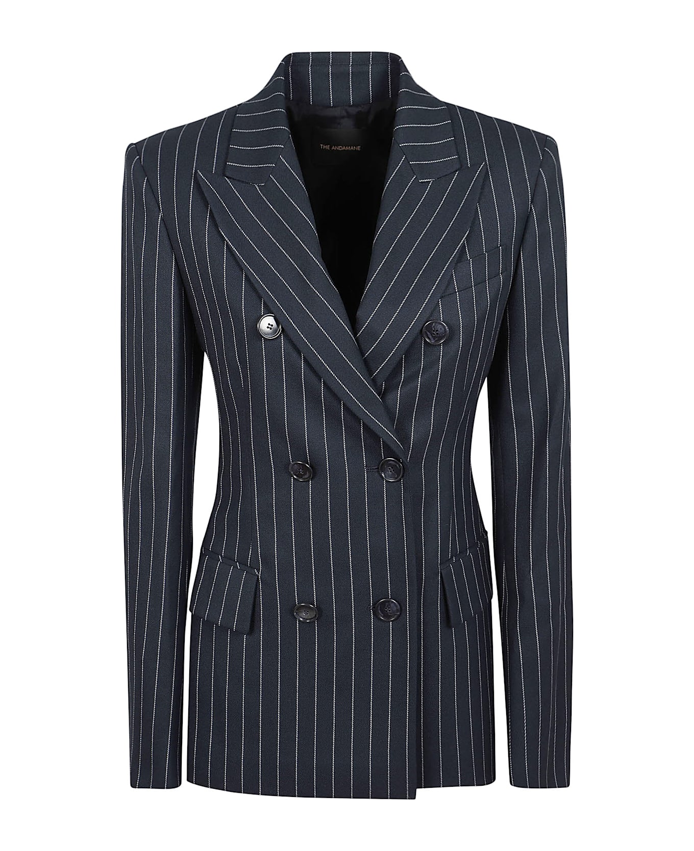 The Andamane Shannon - Double Breast Fitted Blazer - Blue White