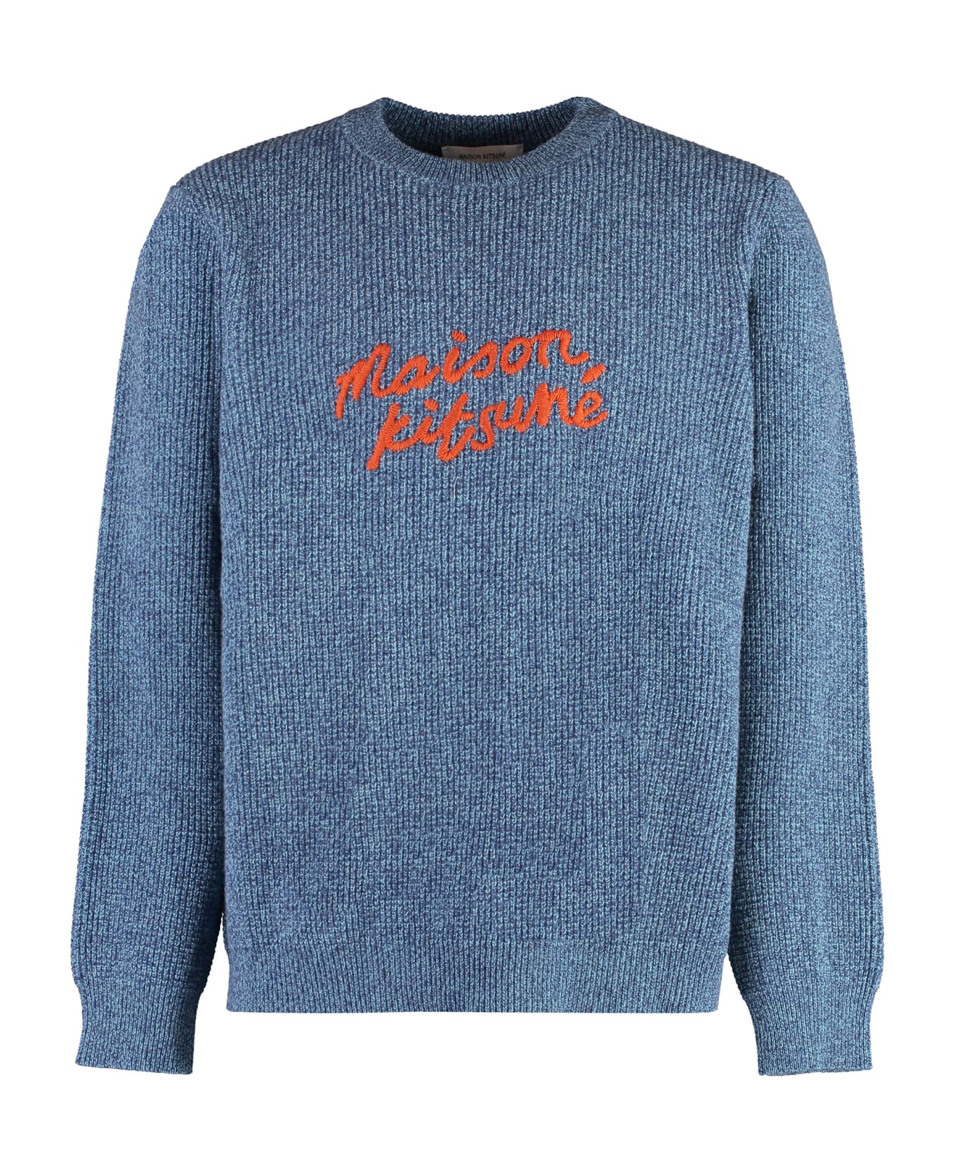 Maison Kitsuné Crew-neck Wool Sweater - blue