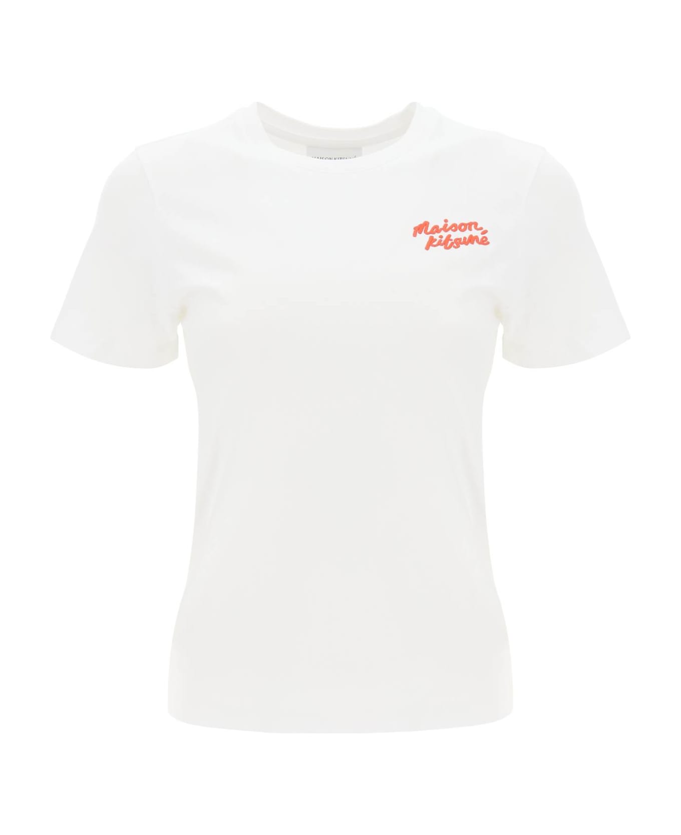 Maison Kitsuné T-shirt With Logo Embroidery - WHITE (White)