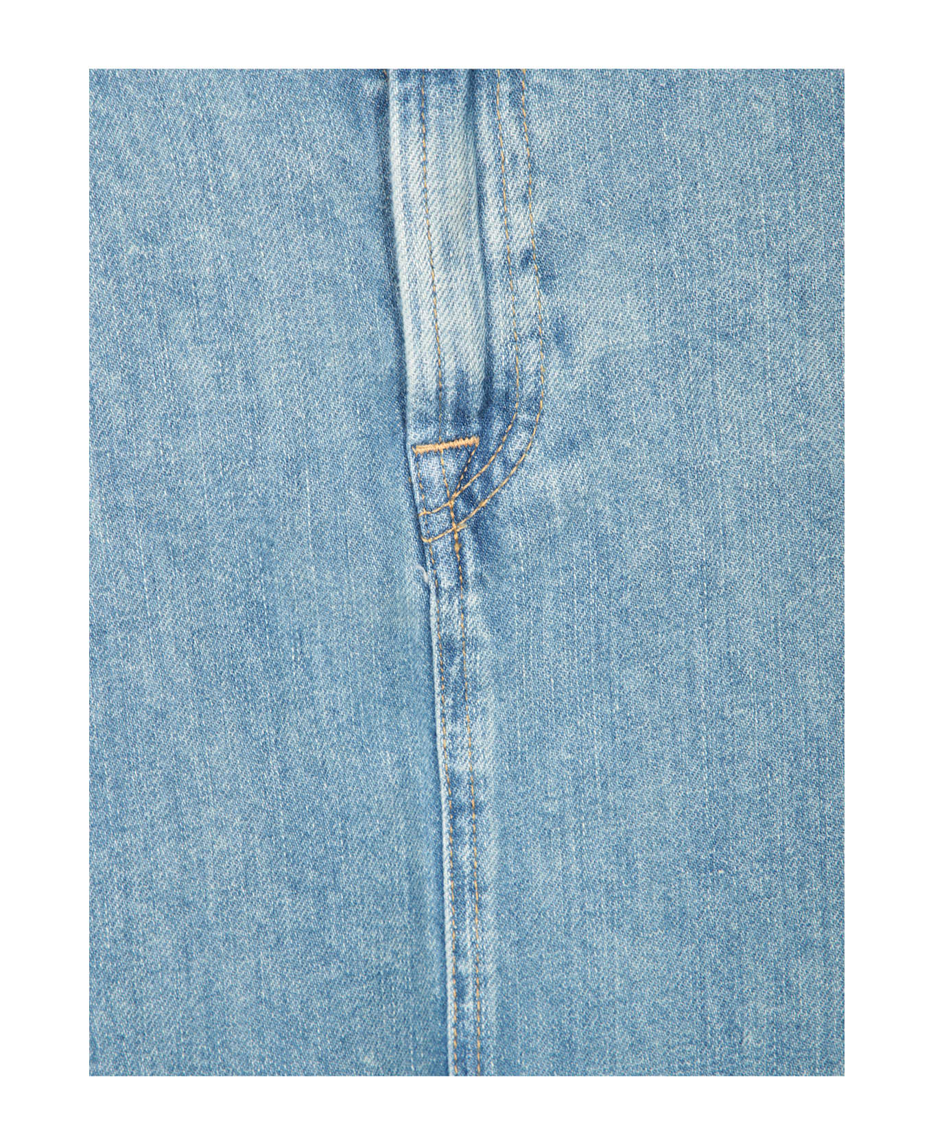 7 For All Mankind Celeste Denim Long Skirt - Blue