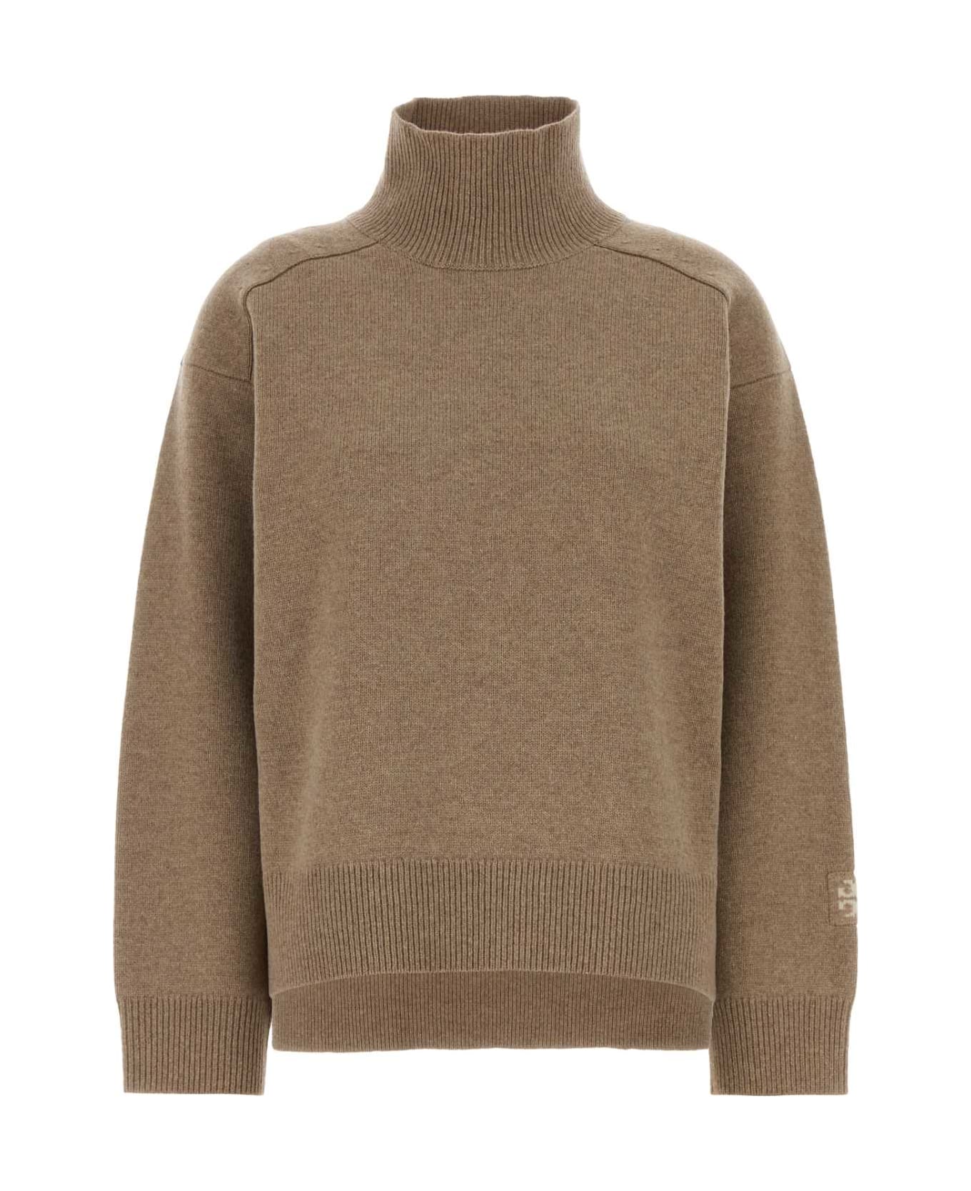 Tory Burch Biscuit Wool Oversize Sweater - BEIGE