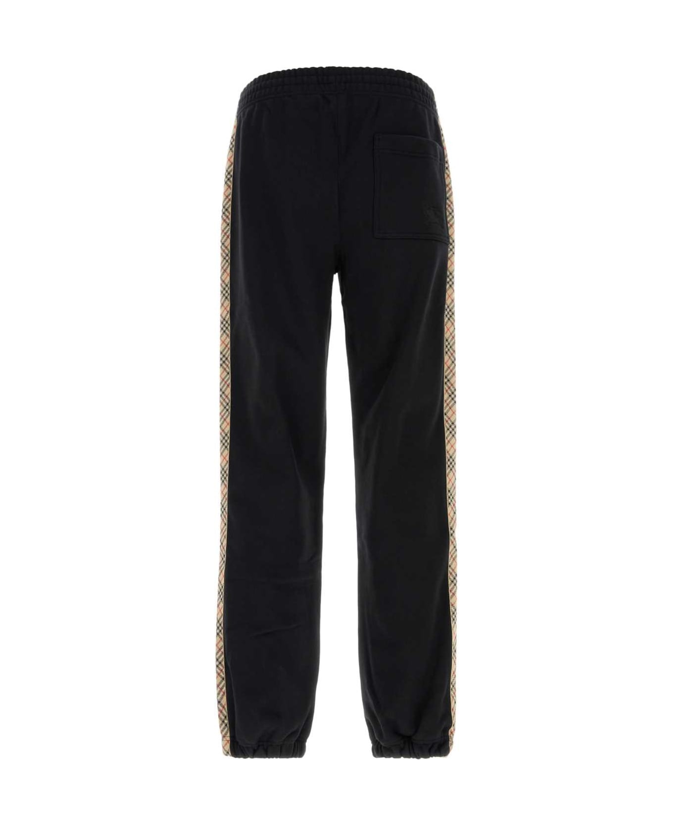 Burberry Black Cotton Joggers - BLACK
