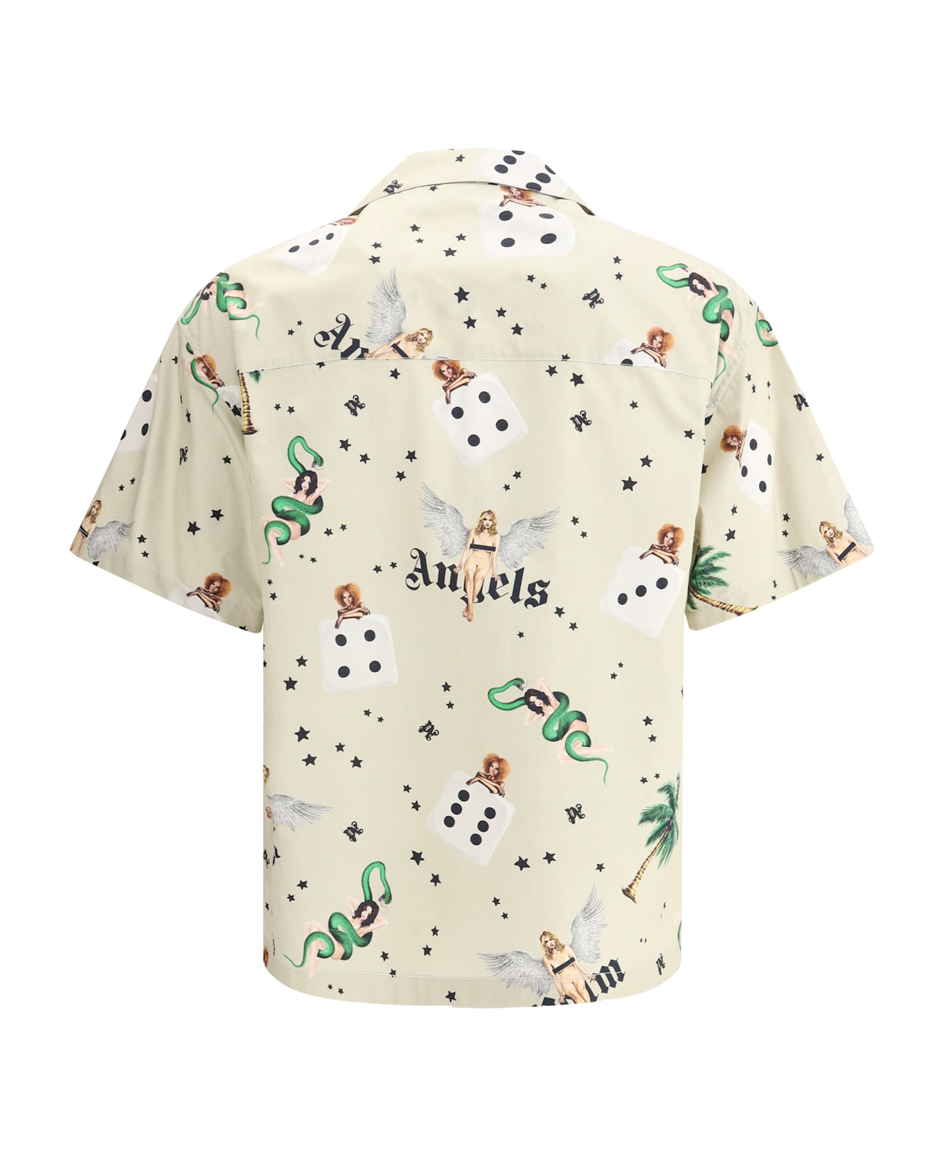 Palm Angels Pin Up Bowling Shirt - Ivory - Multicolor