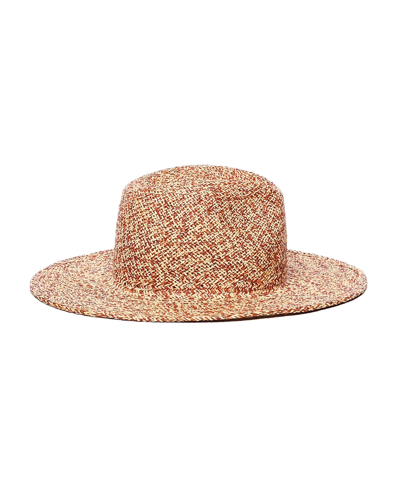 Ruslan Baginskiy Straw Fedora With Logo - BEIGE RED
