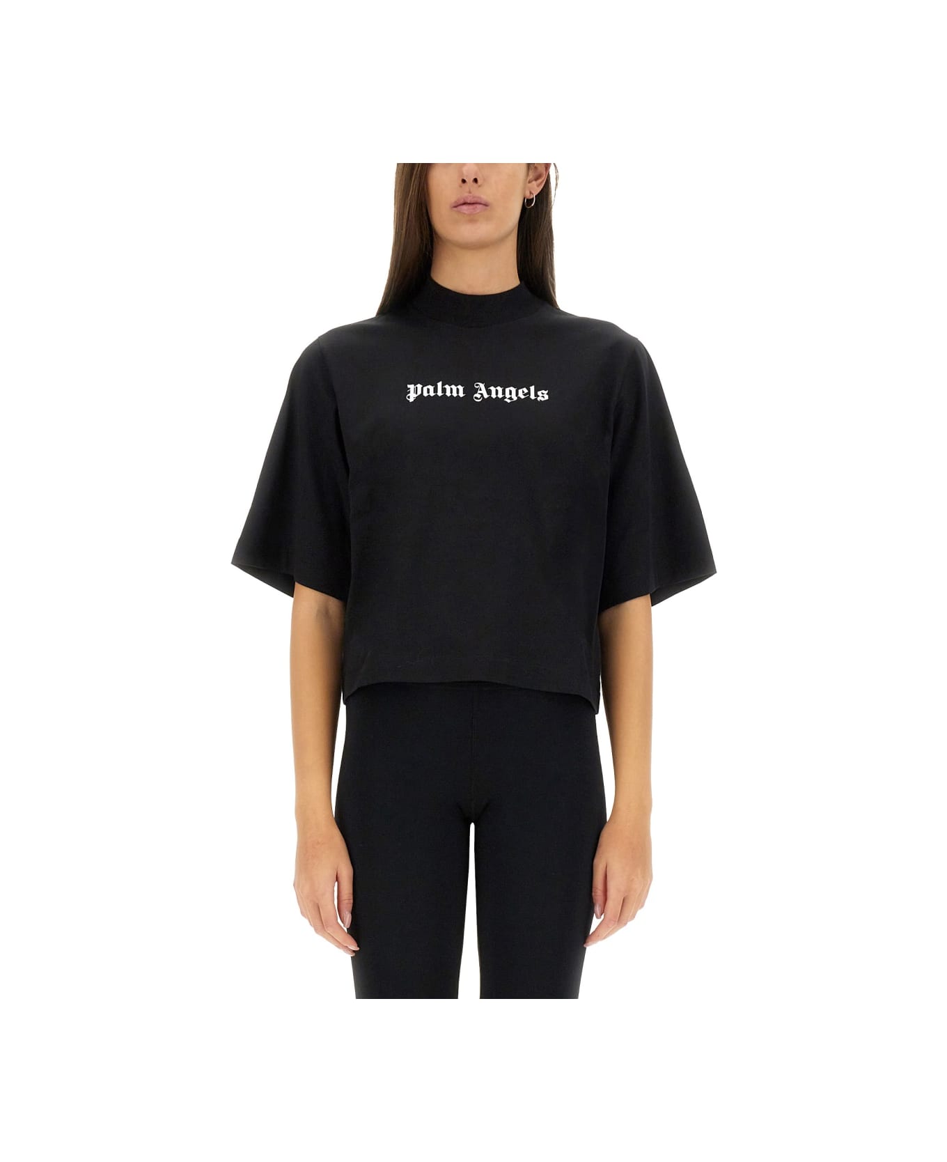 Palm Angels T-shirt With Logo - BLACK