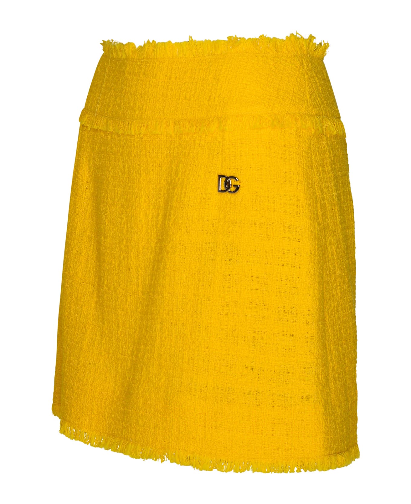 Dolce & Gabbana Yellow Cotton Blend Miniskirt - Yellow スカート