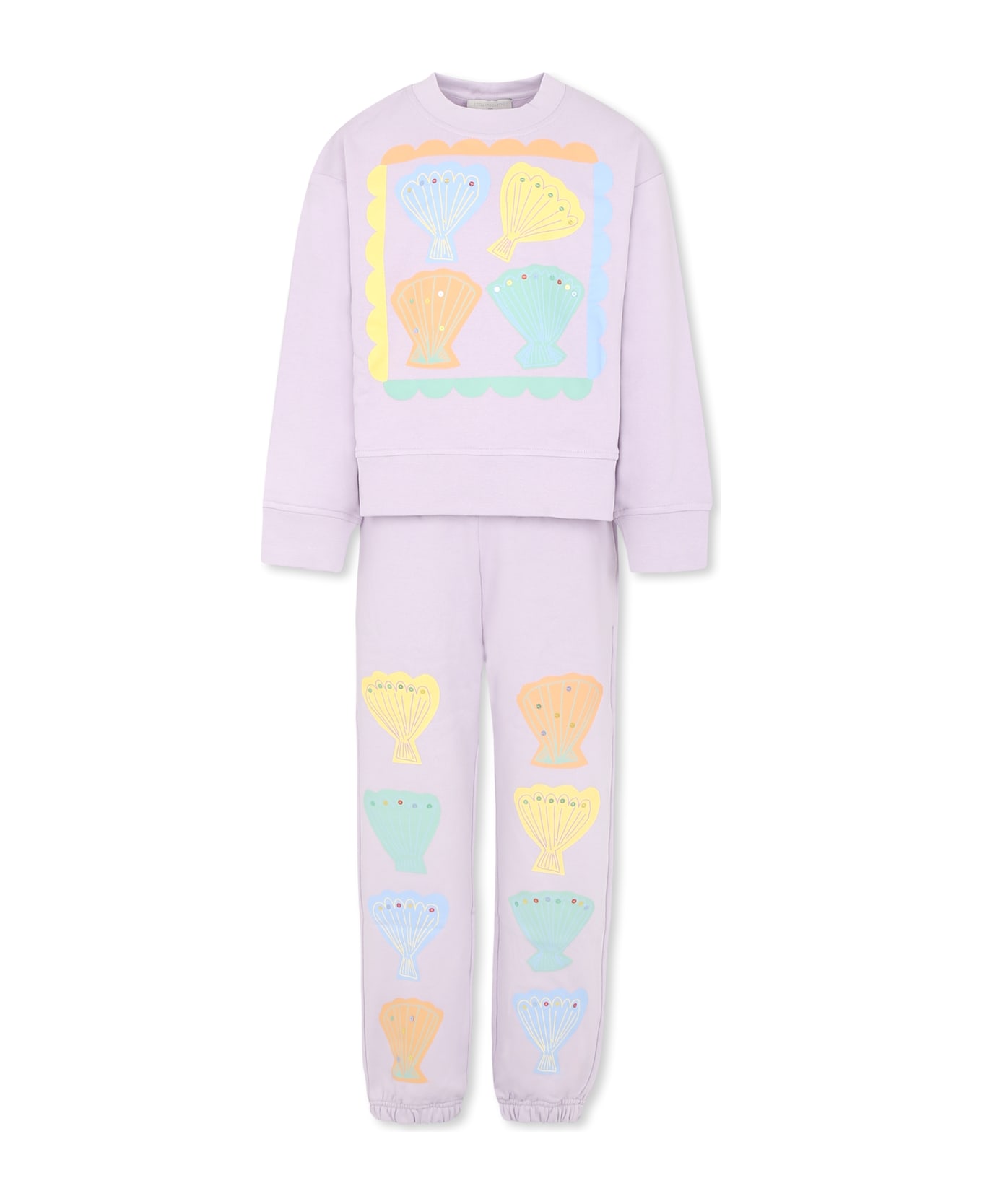 Stella McCartney Kids Lilac Suit For Girl With Shells - Lilac