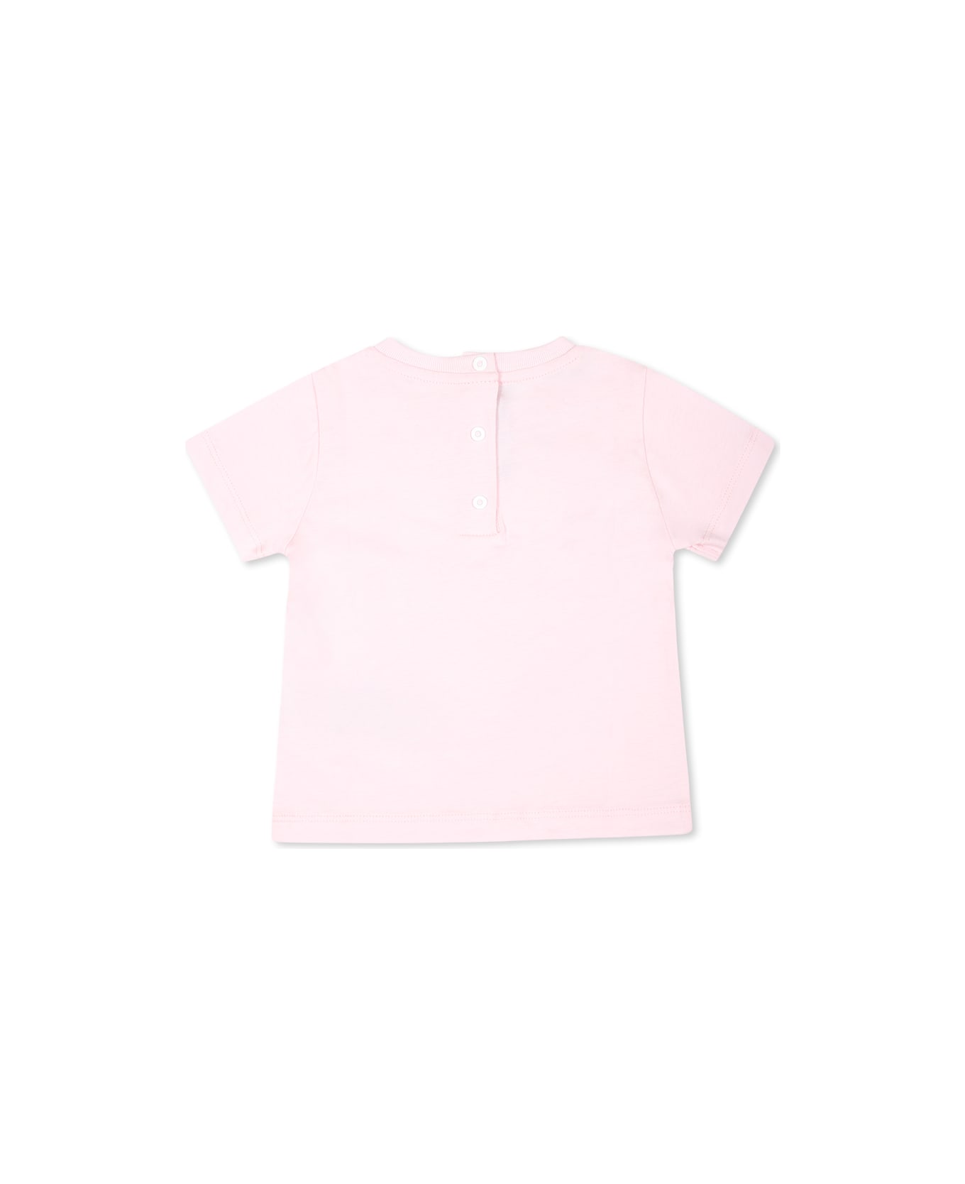 Balmain Pink T-shirt For Baby Girl With Logo - Pink Tシャツ＆ポロシャツ