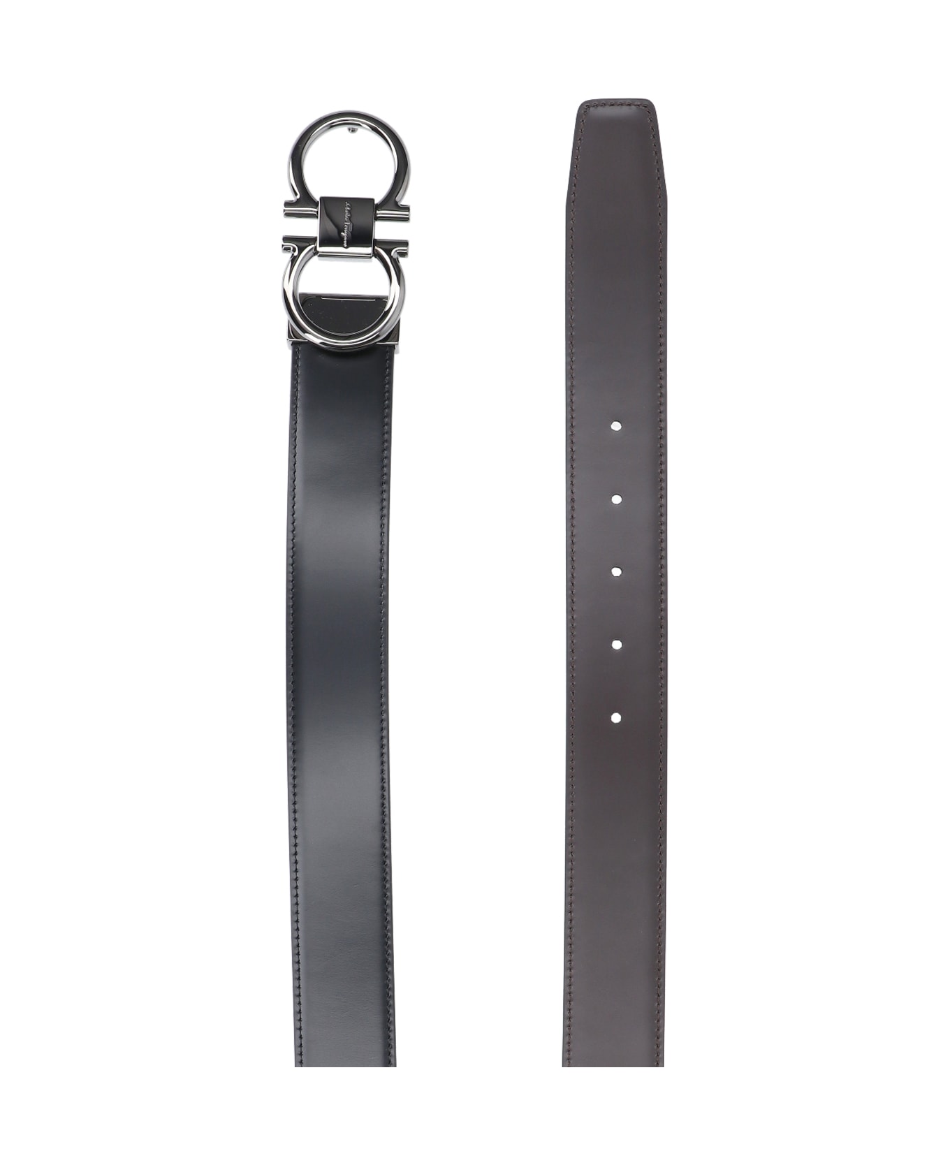 Ferragamo Gancini Reversible Belt - Black  