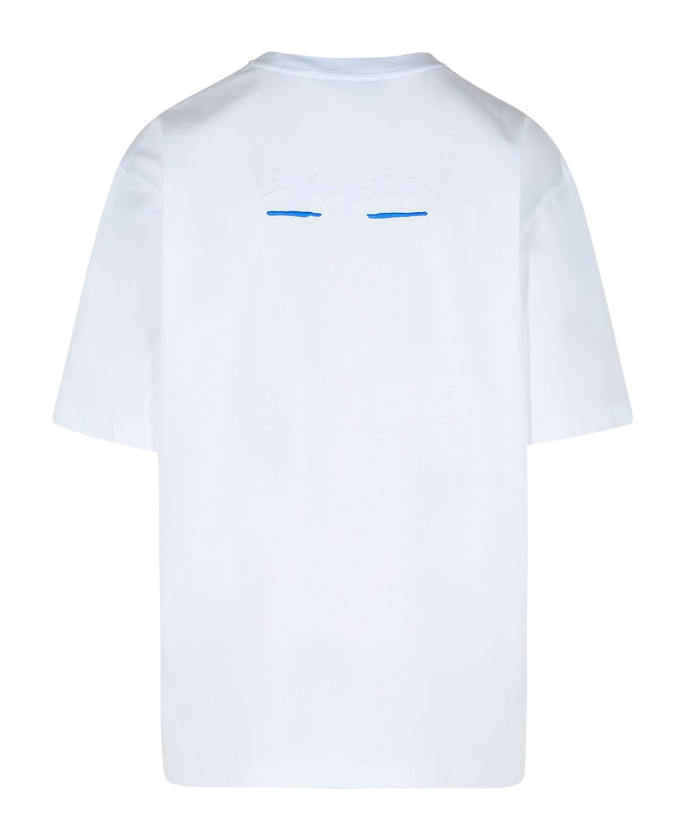 MSGM White Cotton T-shirt - WHITE