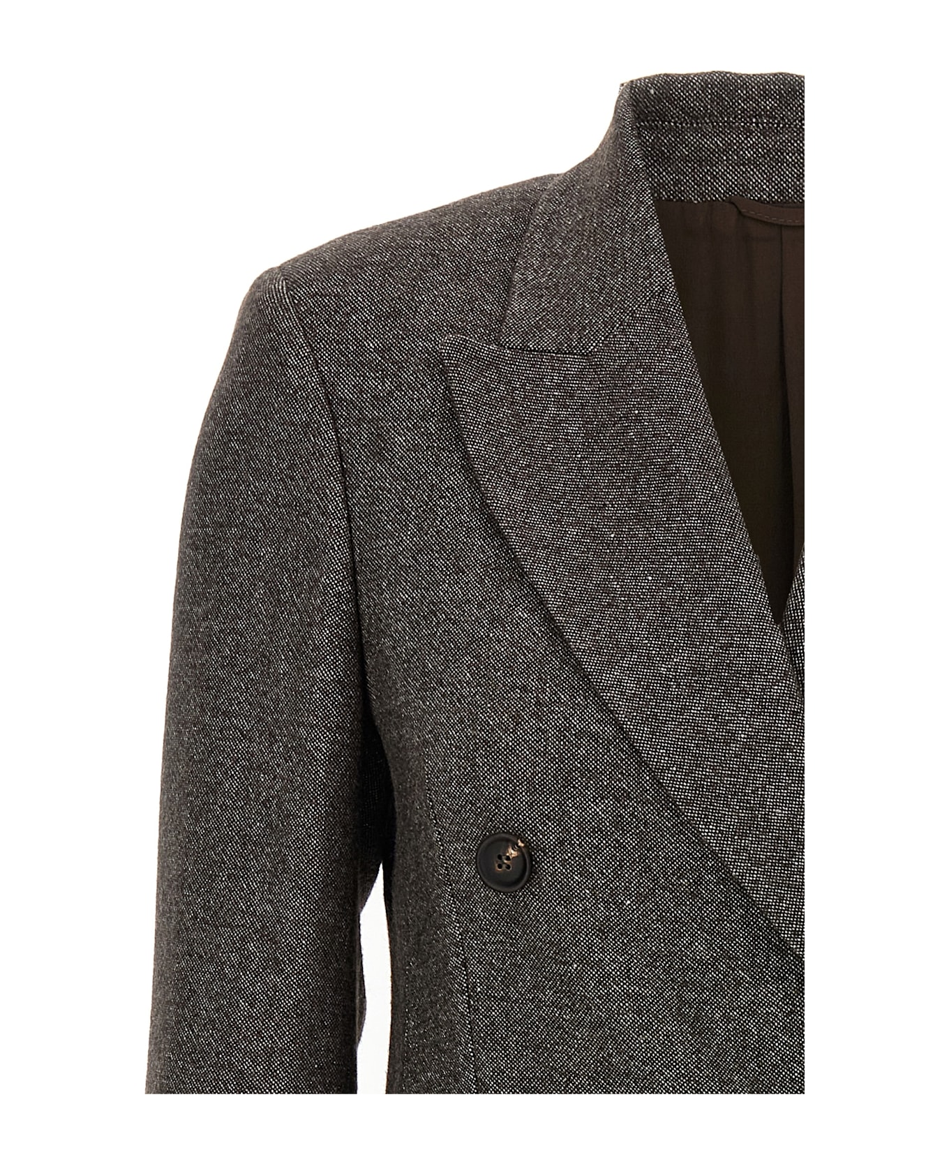 Brunello Cucinelli Blazer Tweed Monile - Brown