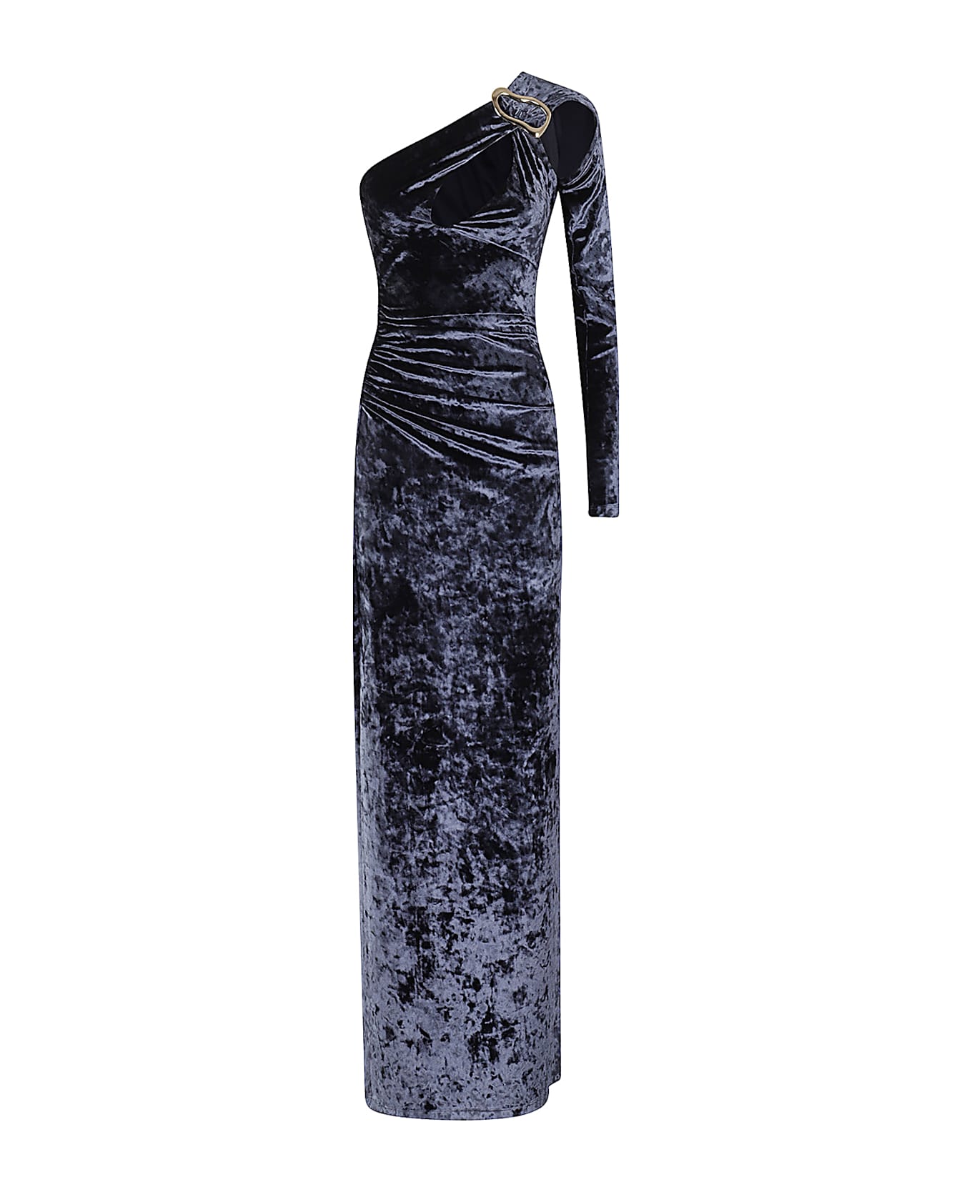 Amen L Dress In C Velvet W Buckle - Navy Blue