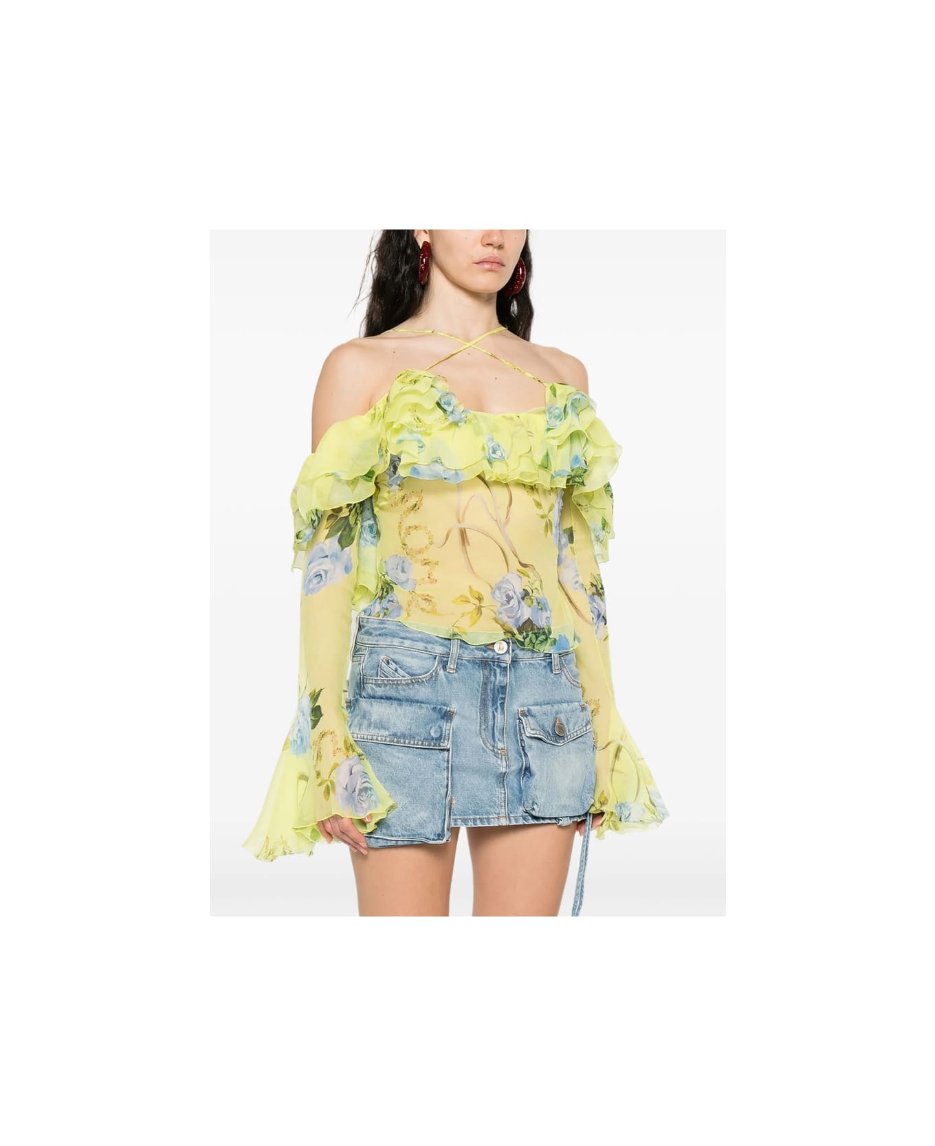 Blumarine Shirt - YELLOW/BLUE