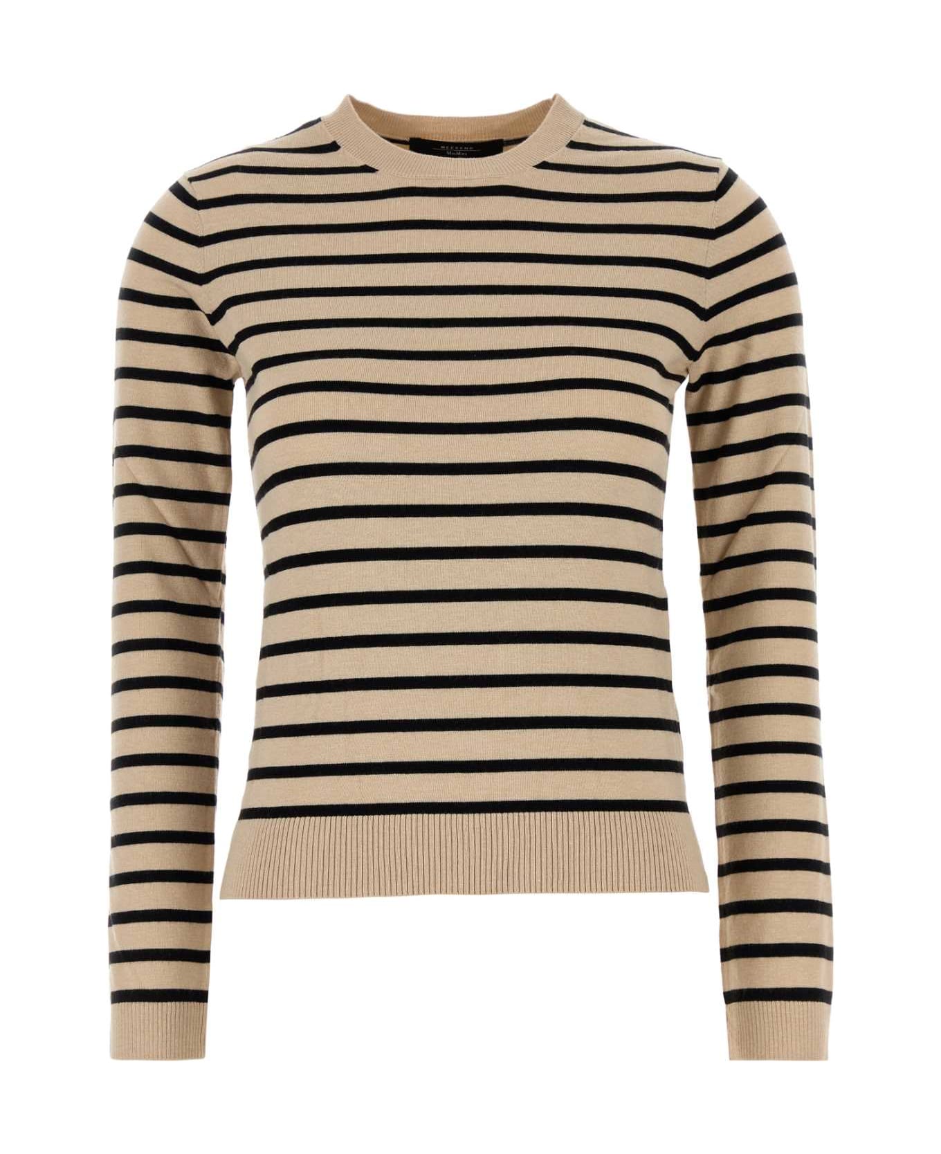 Weekend Max Mara Embroidered Silk Blend Sicilia Sweater - RIGA NERO