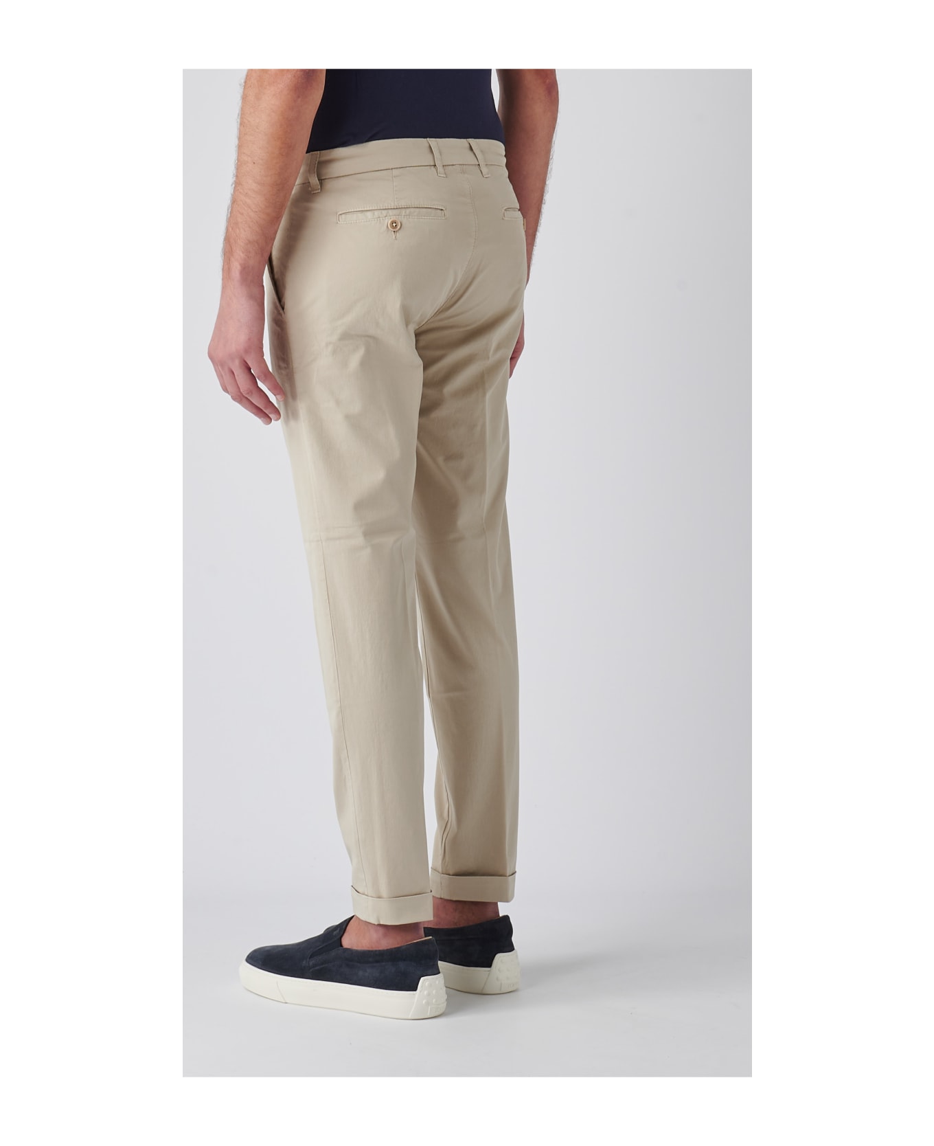 Fay Capri Trousers With Turn-up - BEIGE