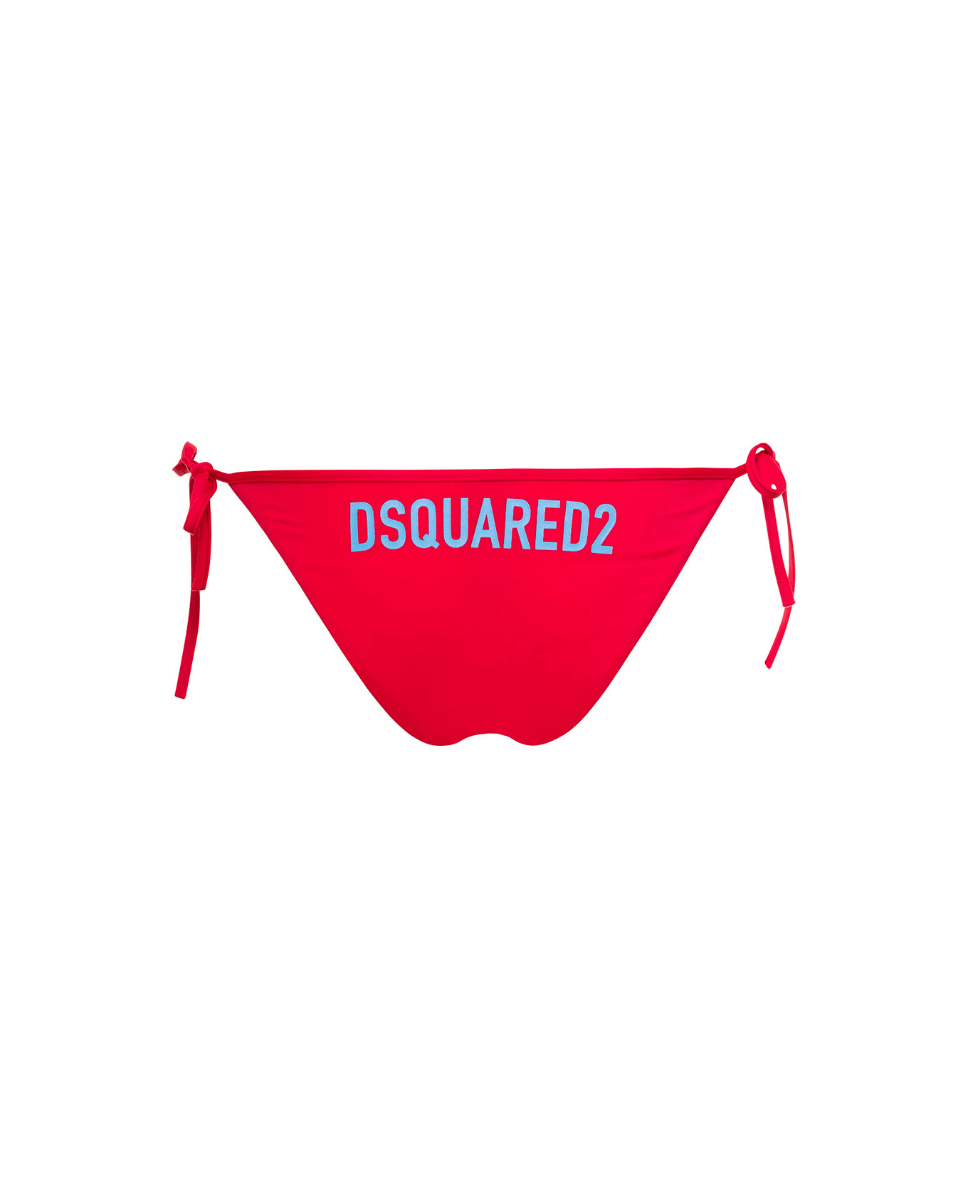 Dsquared2 Red Swim Bikini Bottom With Lettering In Nylon Stretch Woman Dsquared2 - Red