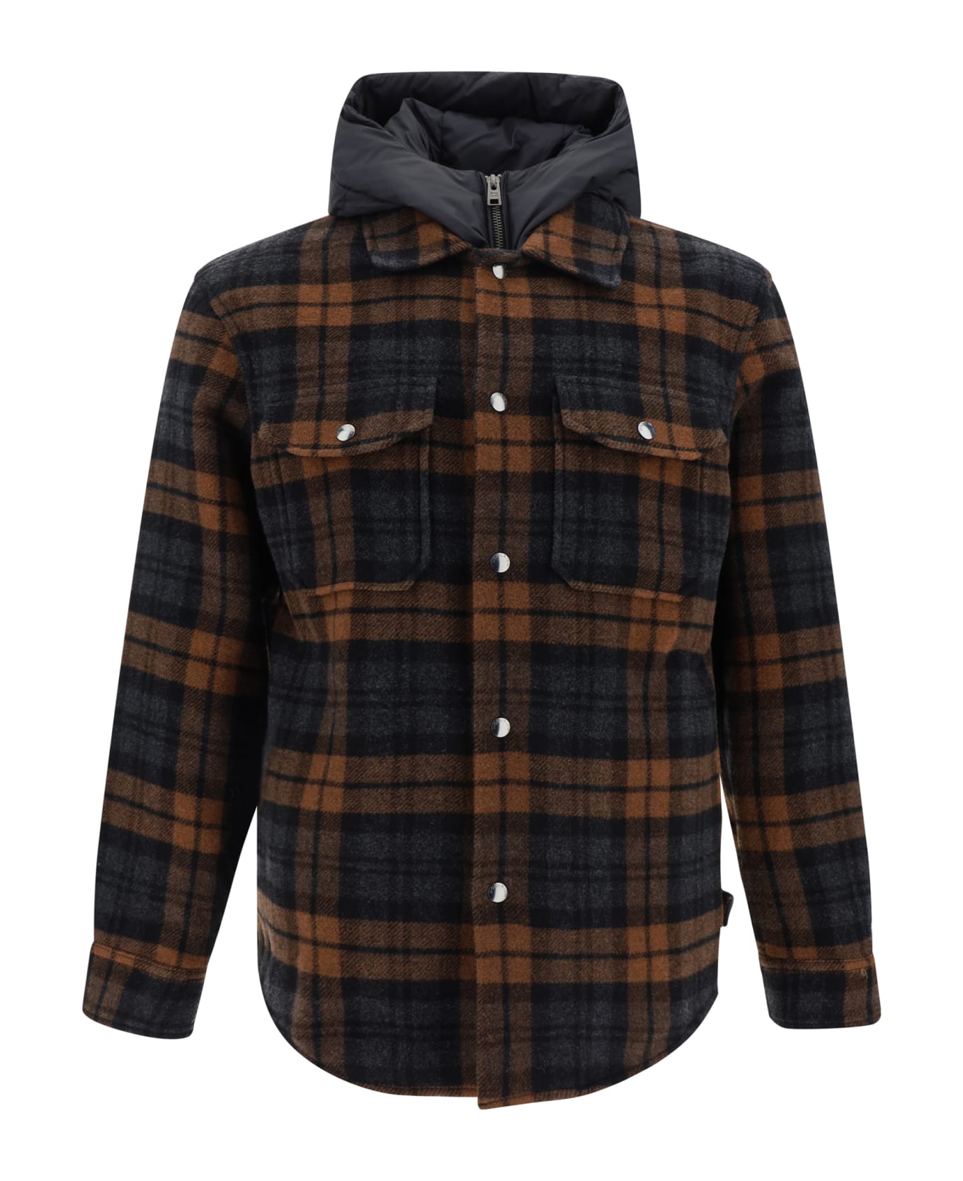 Woolrich Two-tone Wool Blend Shirt - Brown Check